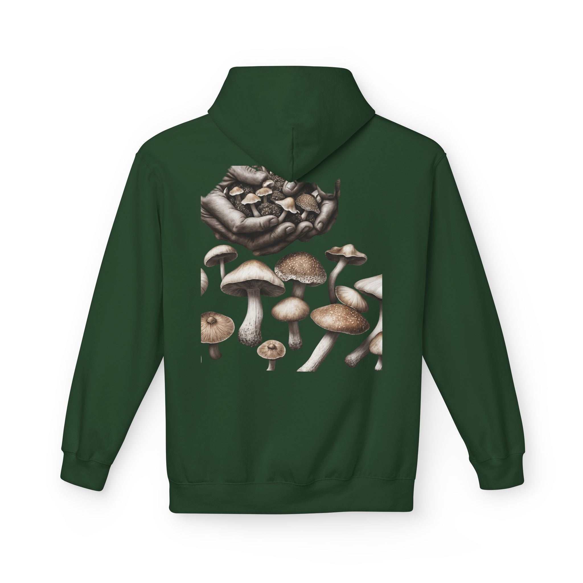 Mushroom Art Hoodie — Botanical Foraging Graphic Pullover