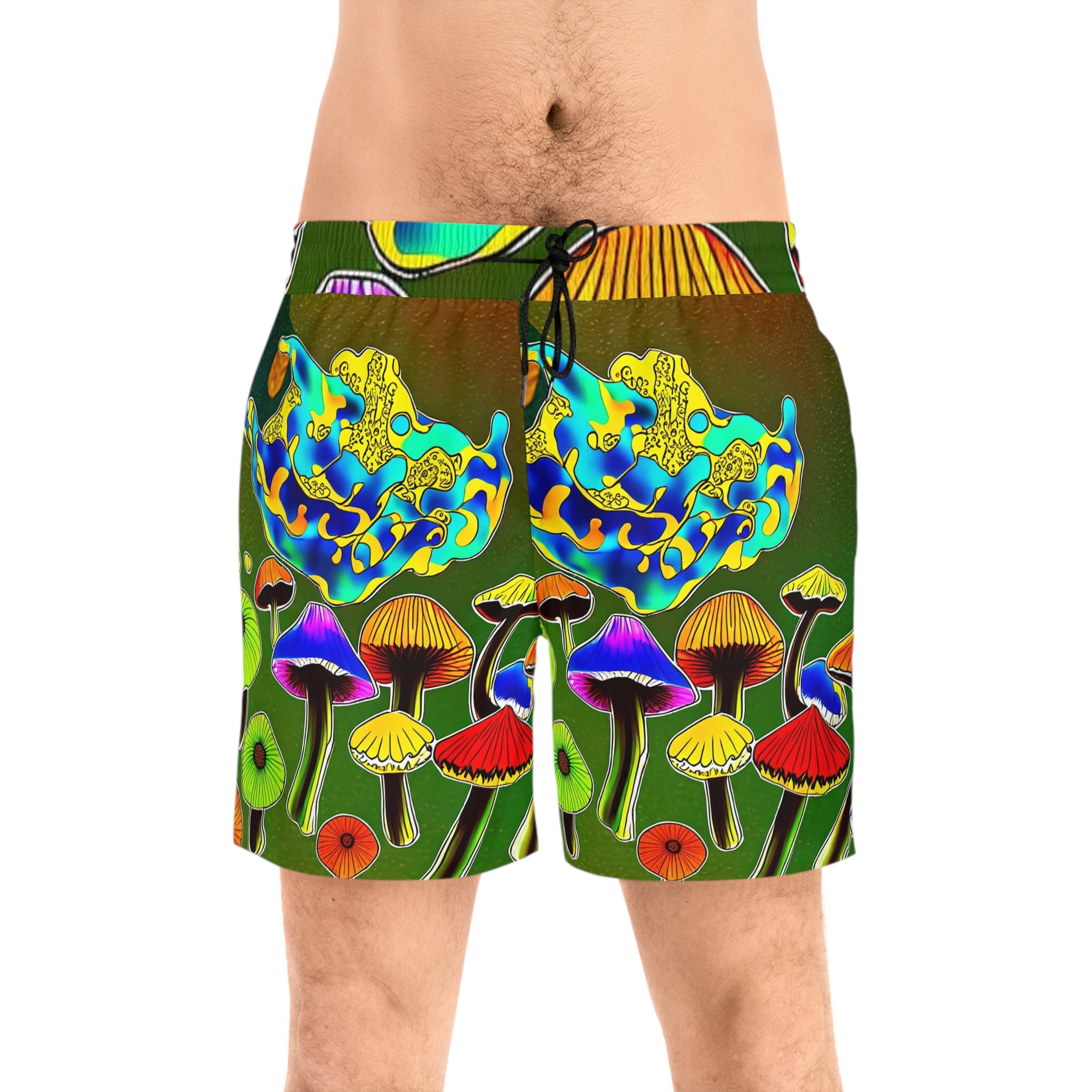 Psychedelic Mushroom Swim Shorts – Men's Vibrant AOP Beach Trunks