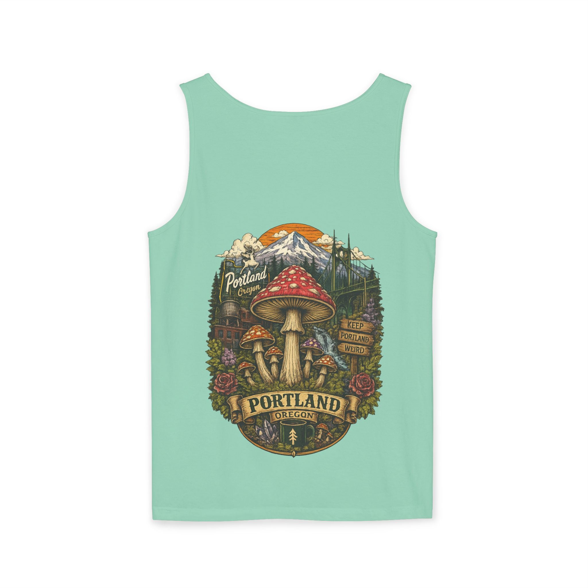 Mushroom Graphic Tank Top — Colorful Psychedelic Fungi Design