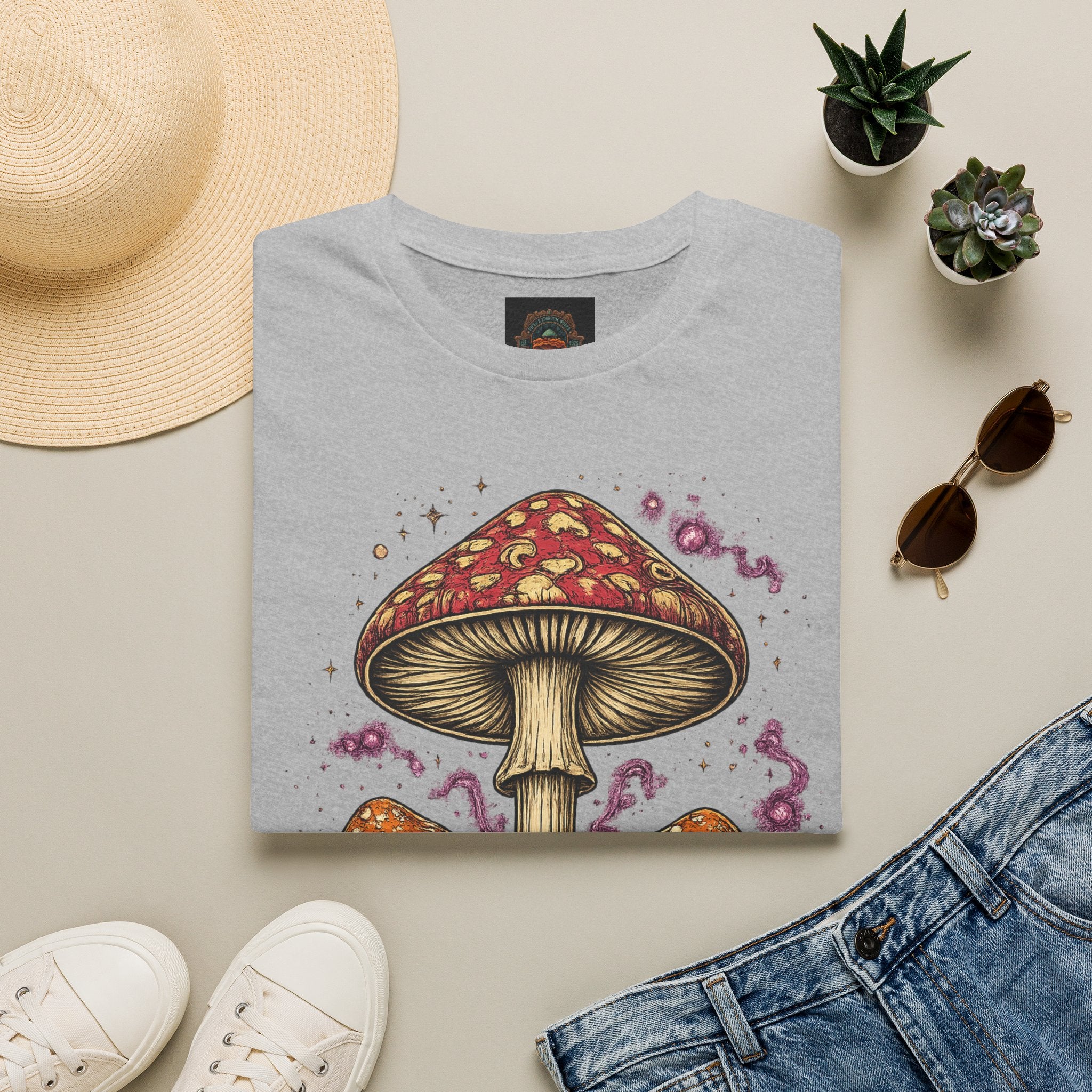 City: Portland Mushroom Magic T-Shirt — Vintage Red Toadstool Illustration