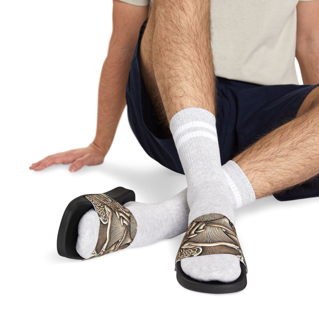 Sandales à enfiler décorées de champignons — Sandales pour homme avec bride amovible