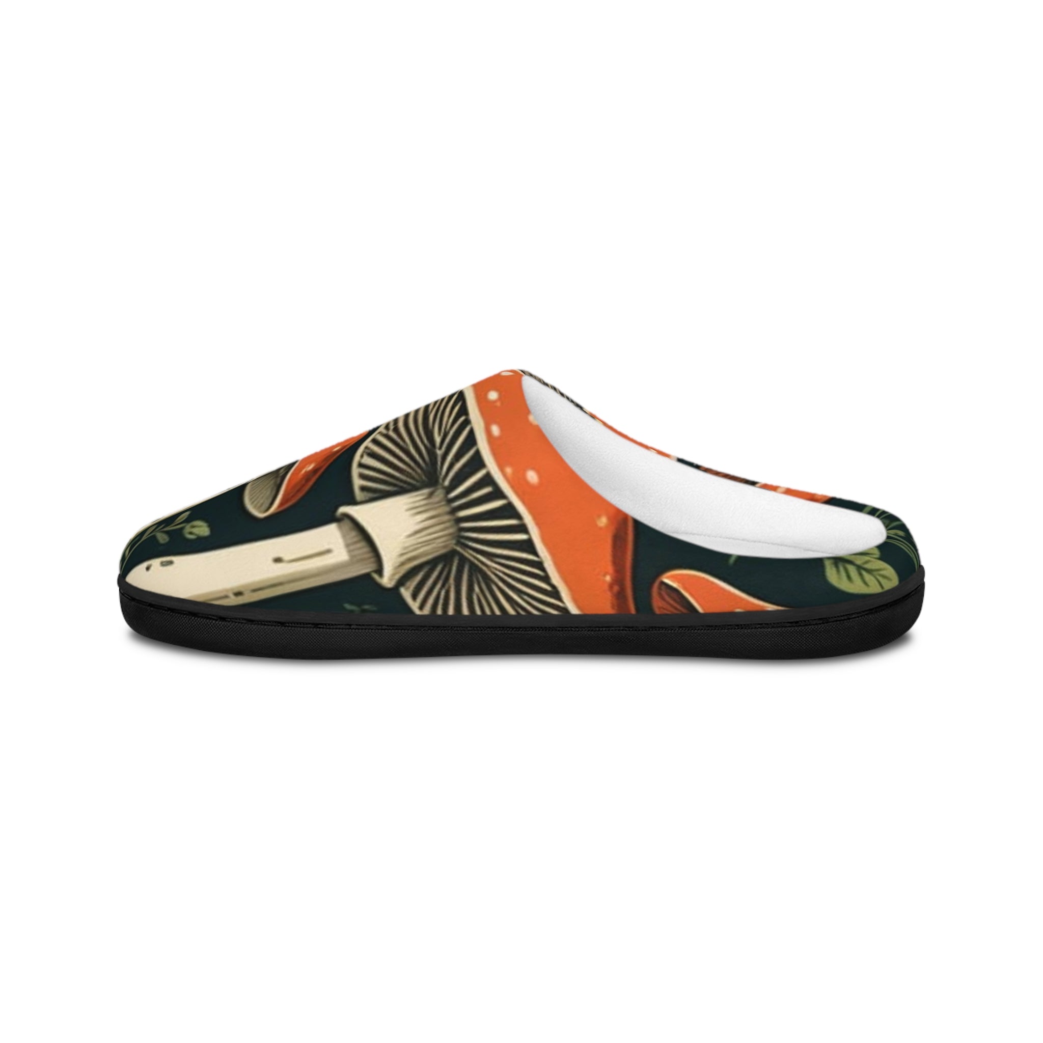 Mushroom Pattern Men's Indoor Slippers – Cozy Forest Fungi Design