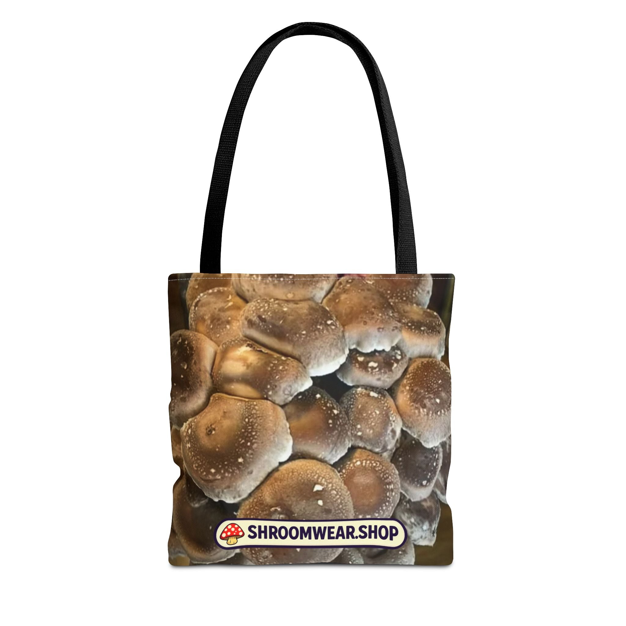 Bag: Mushroom Print Tote Bag-Over-Print Canvas Tote