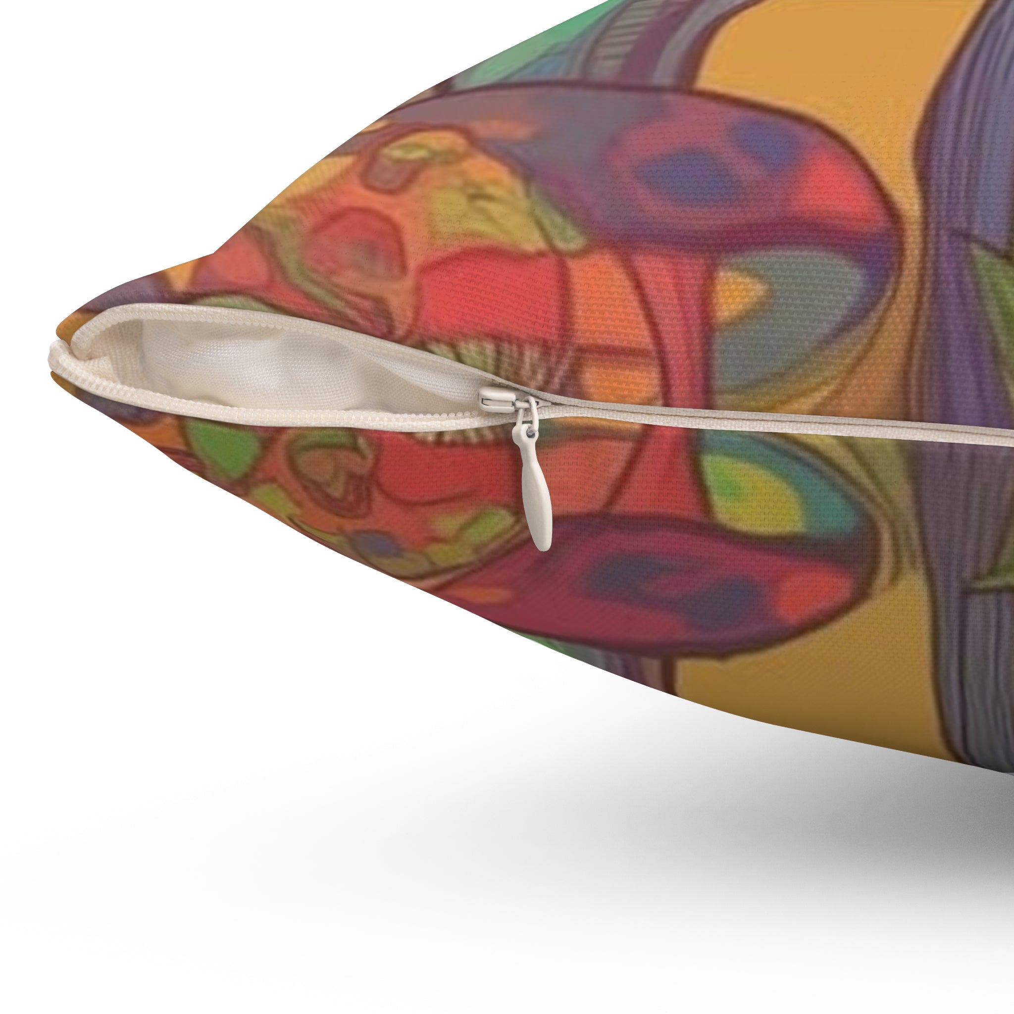 Pillow: Vibrant Mushroom Art Pillow - Boho Home Decor, Cozy Throw Cushion, Gift for Nature Lovers, Colorful Cushions for Living Room