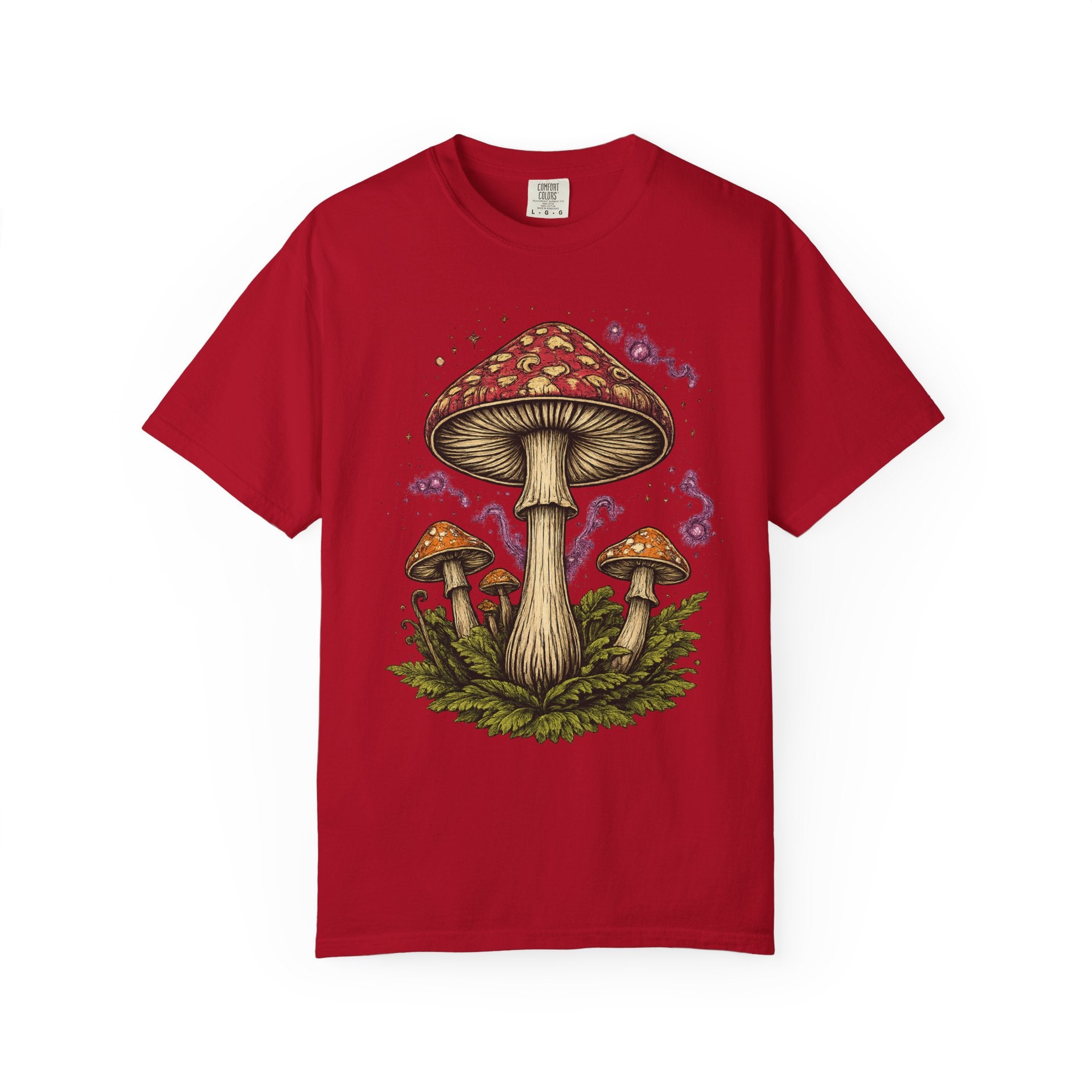 City: Portland Mushroom Graphic T-Shirt — Vintage Forest Amanita Design