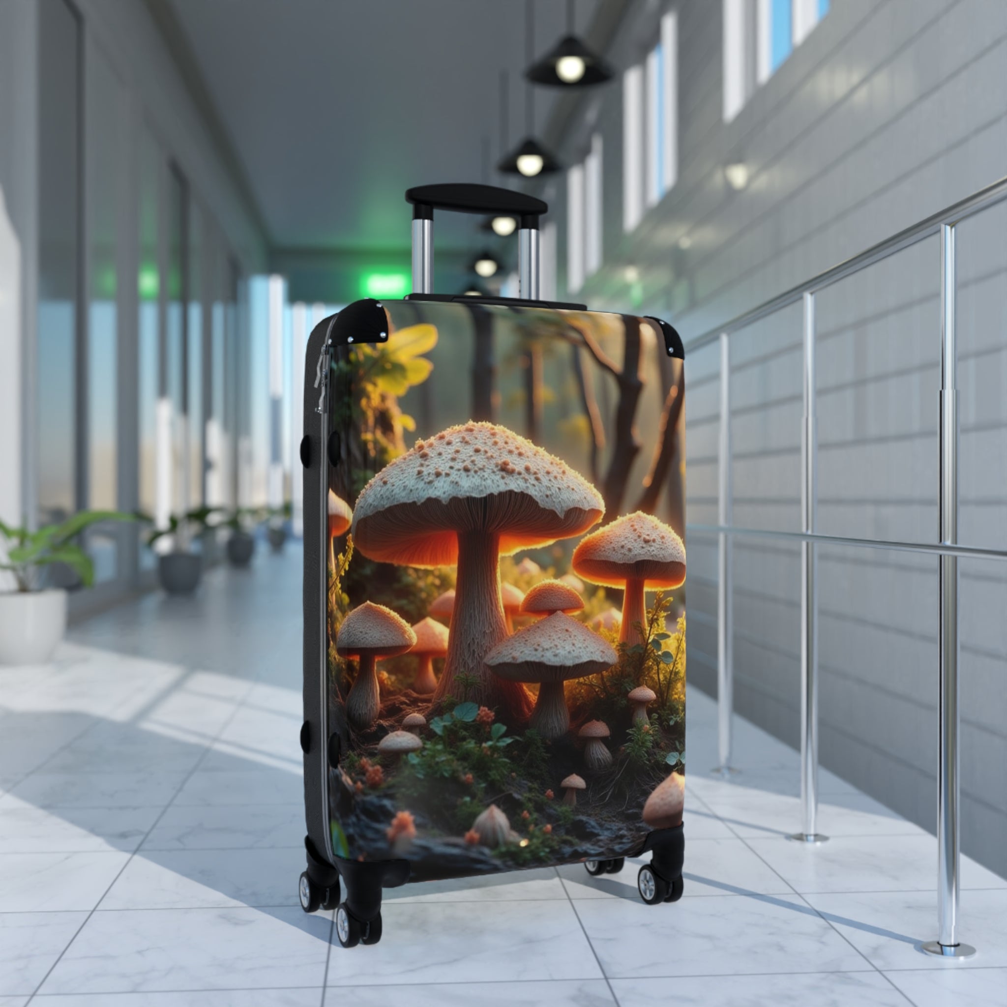 Mushroom Forest Carry-On Suitcase – Enchanted Nature Travel Luggage