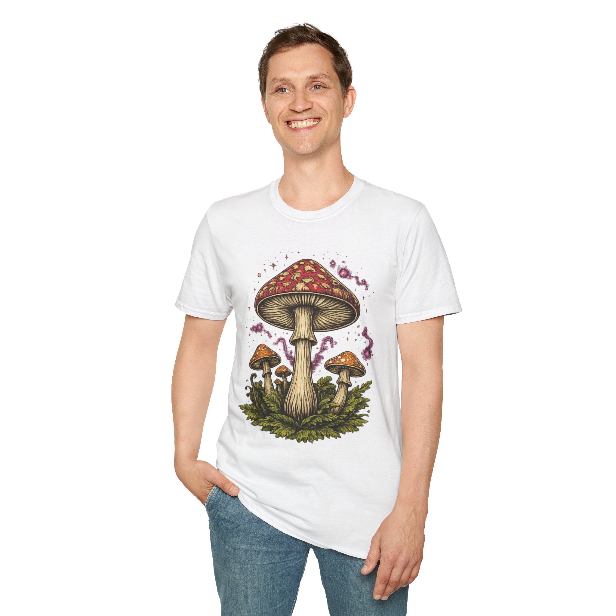 City: Gresham Psychedelic Mushroom Graphic T-Shirt — Red Amanita Illustration