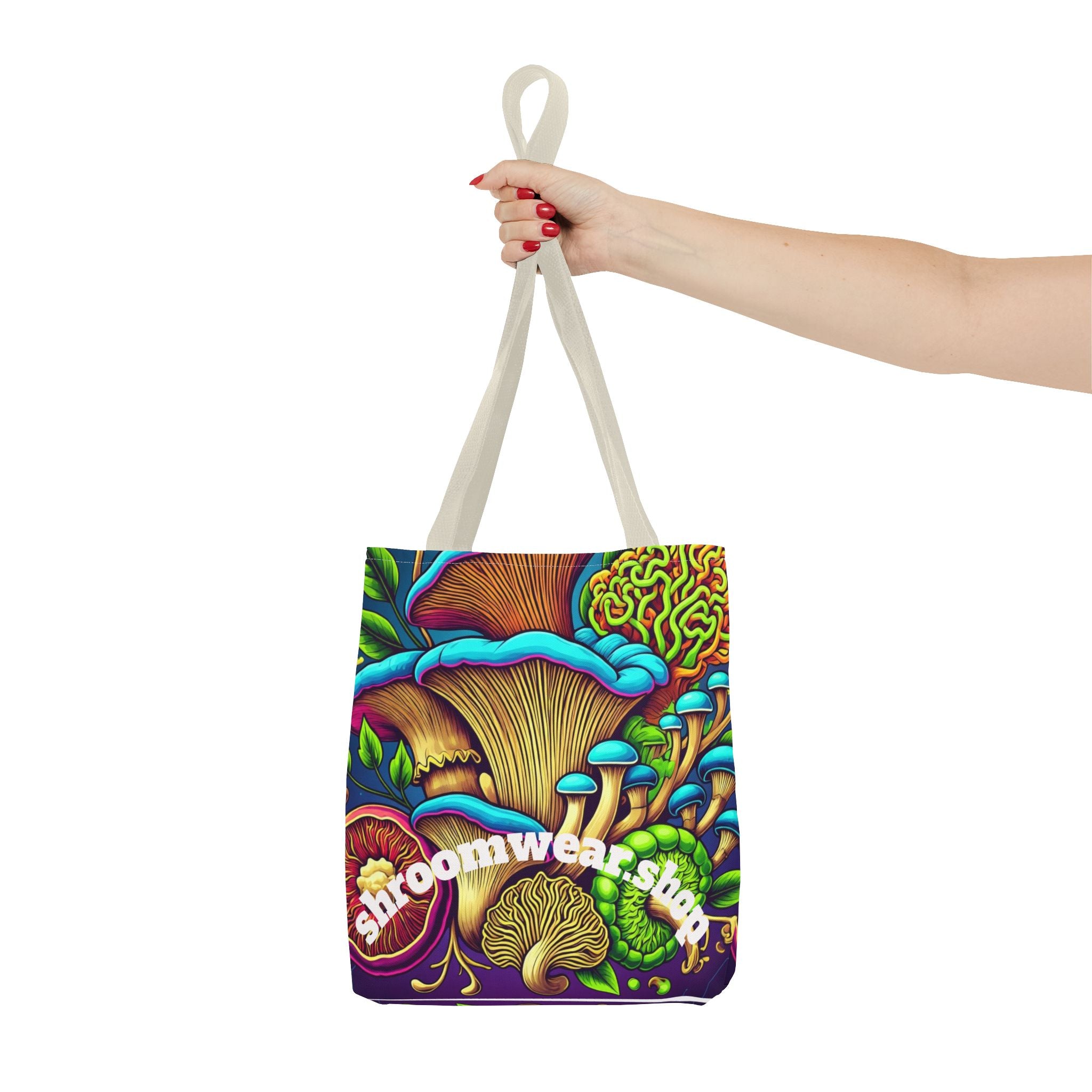 Bag: Mushroom Art Tote Bag – Psychedelic Fungi All-Over Print Eco Tote