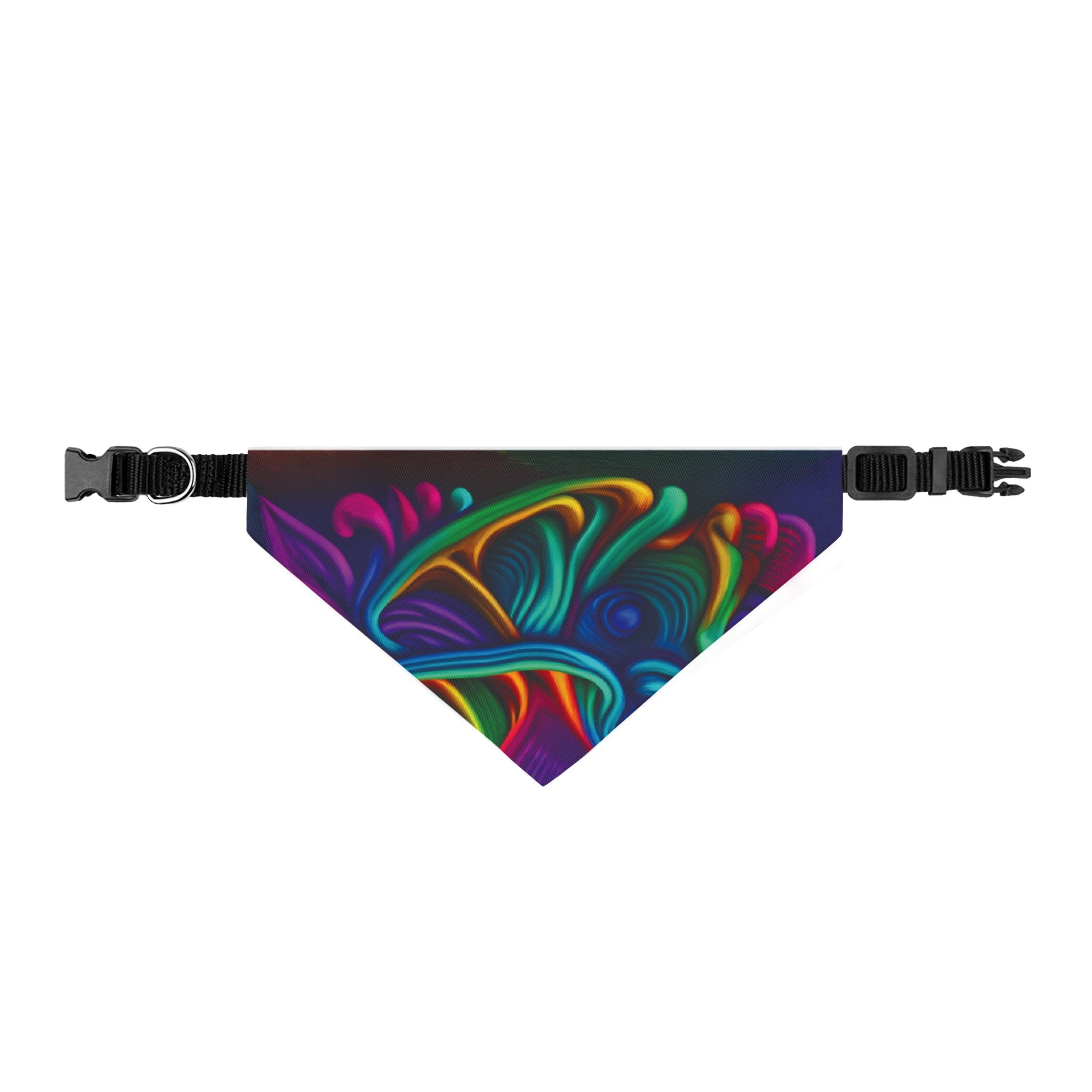 Pet Bandana: Clip-On Pet Bandana — Vibrant Neon Abstract Swirl for Dogs & Cats