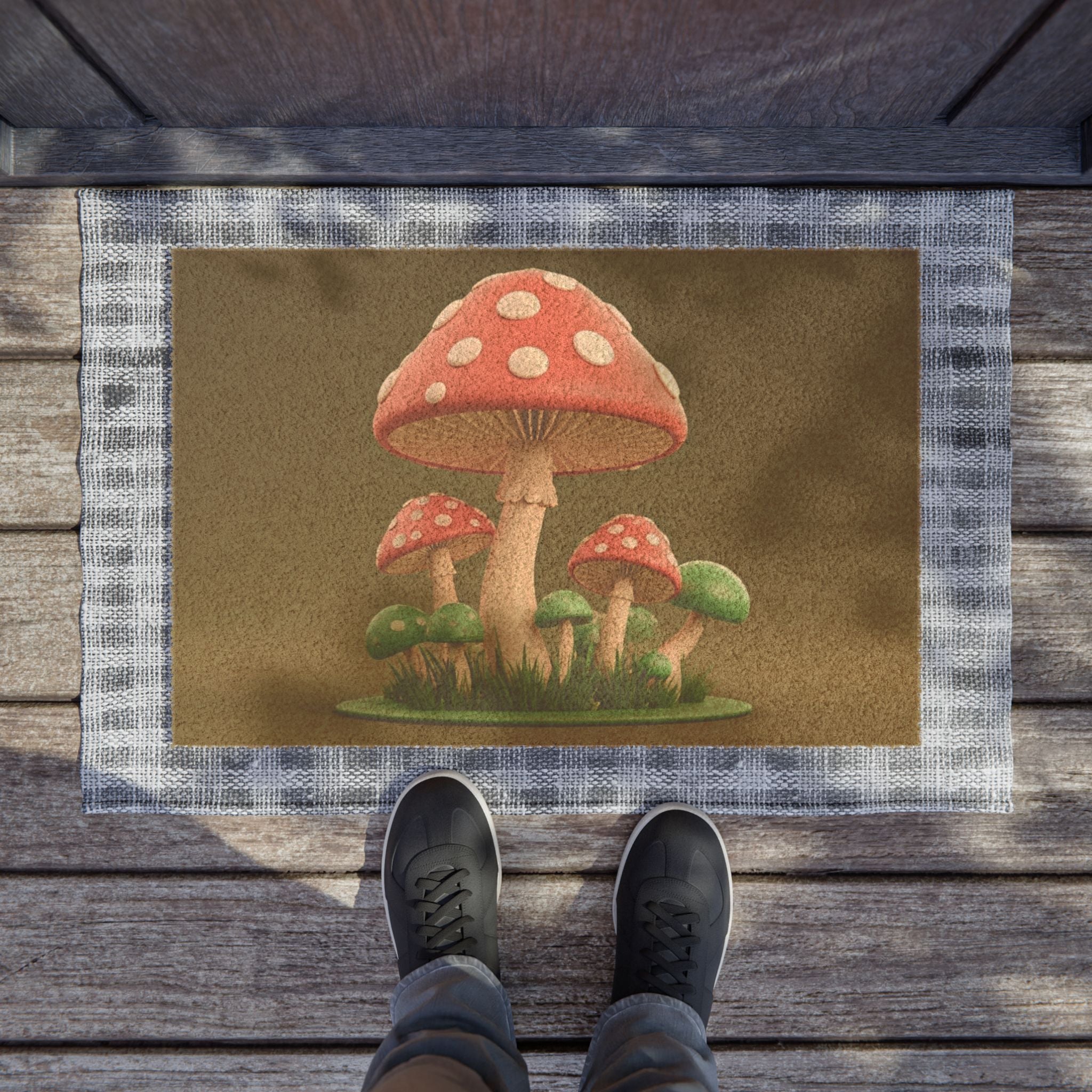 Doormat — Vintage Red Toadstool Mushroom Welcome Mat