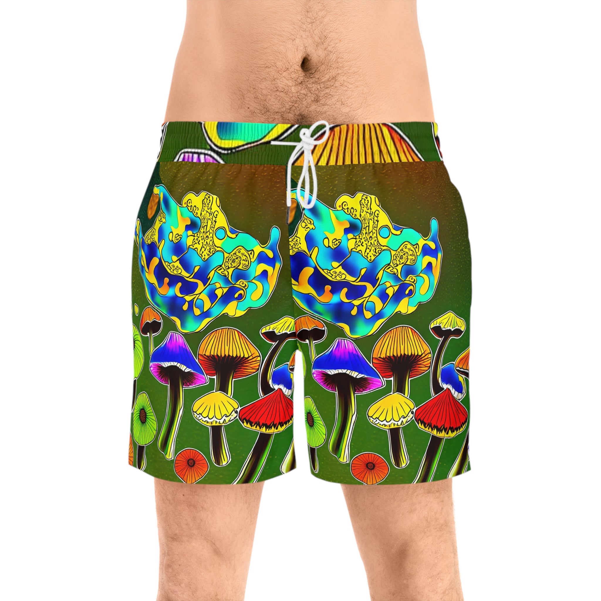 Psychedelic Mushroom Swim Shorts – Men's Vibrant AOP Beach Trunks