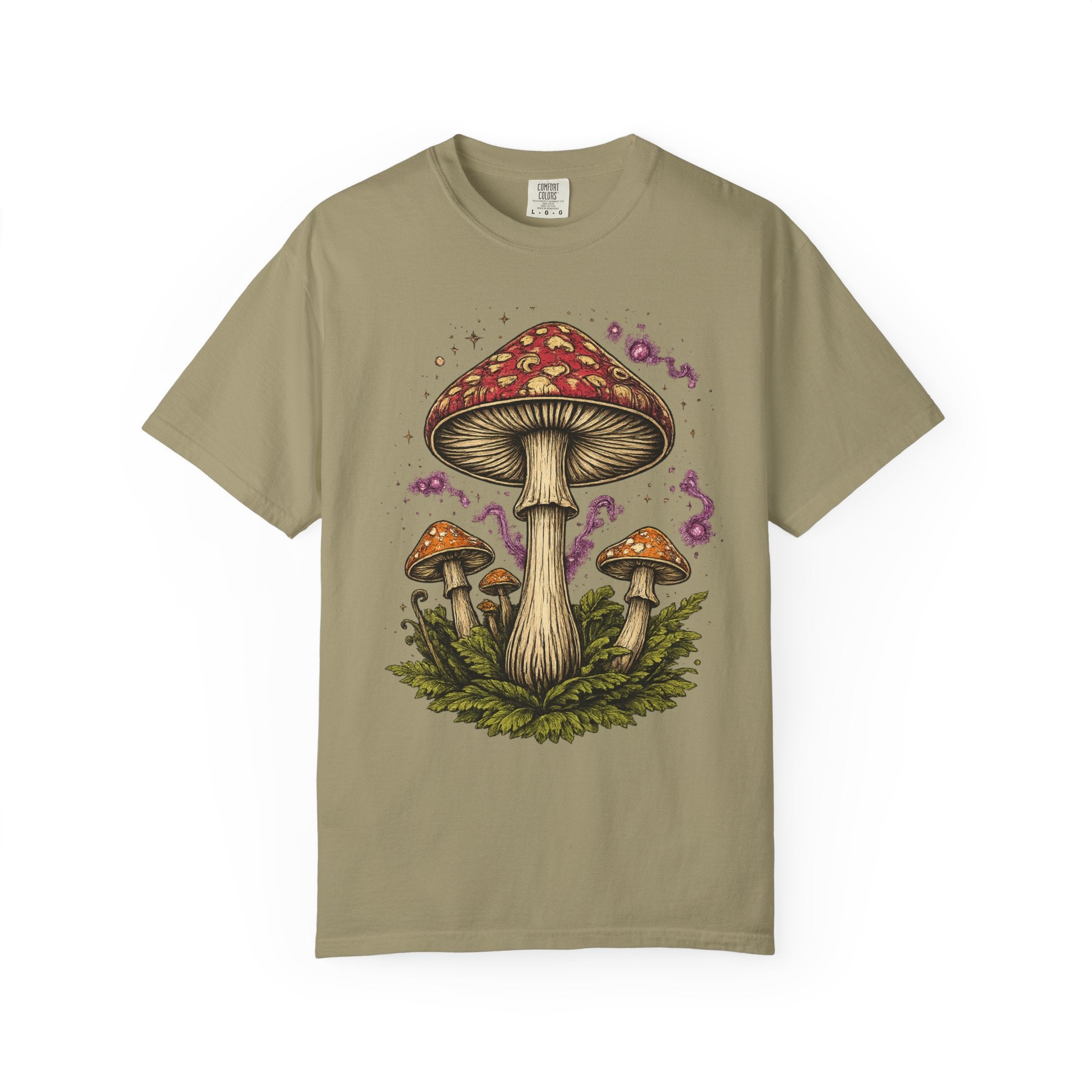 City: Portland Mushroom Graphic T-Shirt — Vintage Forest Amanita Design