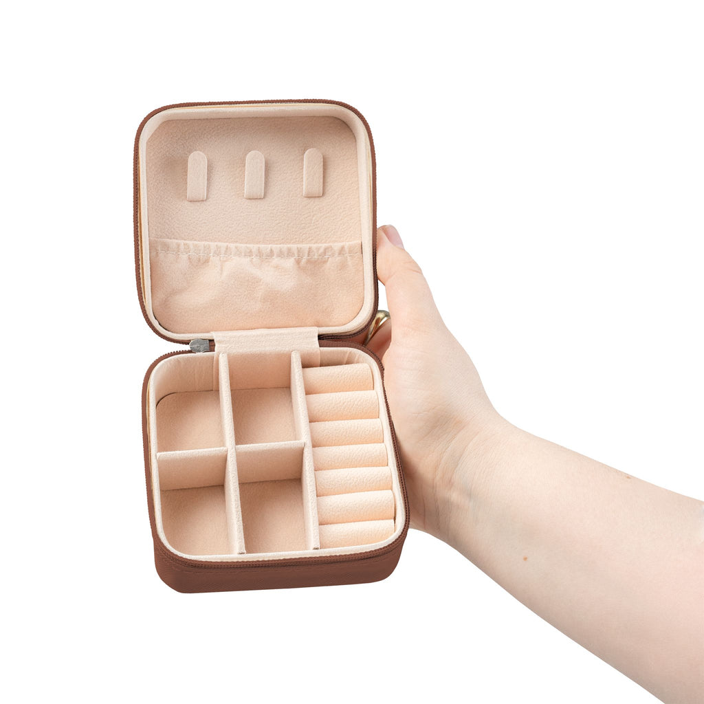 Lion & Mushrooms Jewelry Travel Case — Compact Organizer for Rings, Earrings & Necklaces