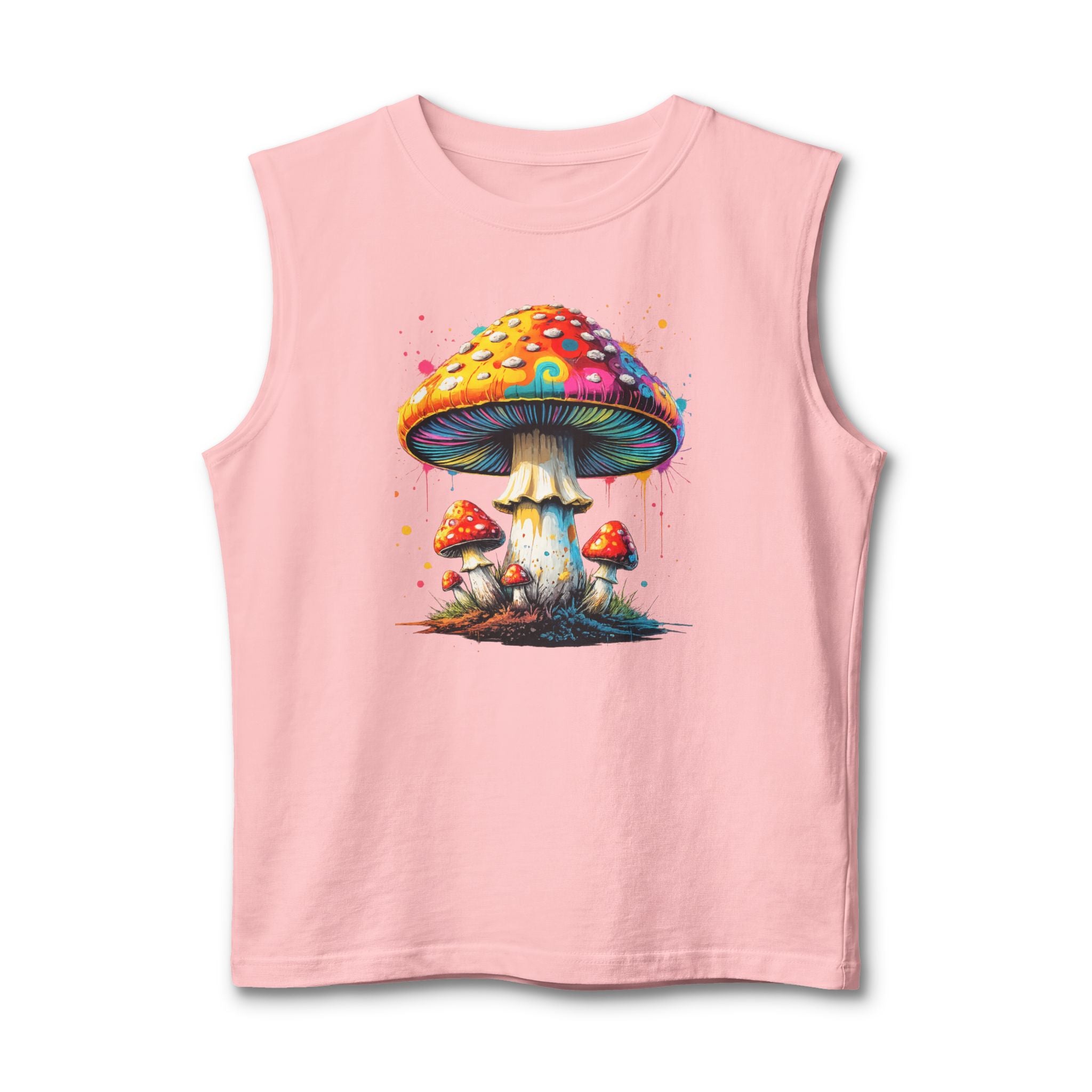 City: Vancouver Mushroom Tank Top — Colorful Psychedelic Fungi Graphic Muscle Tee