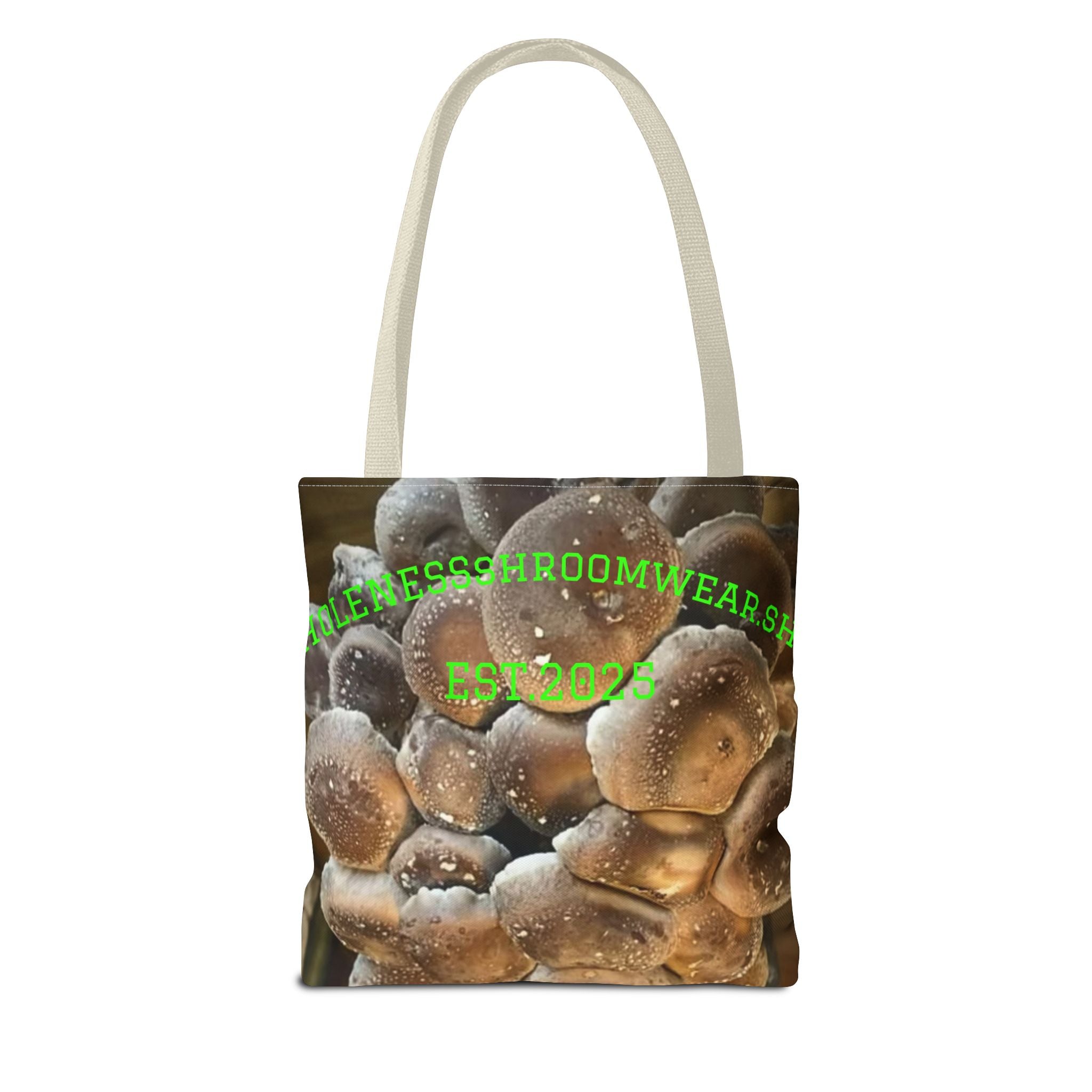 Bag: Mushroom Print Tote Bag-Over-Print Canvas Tote