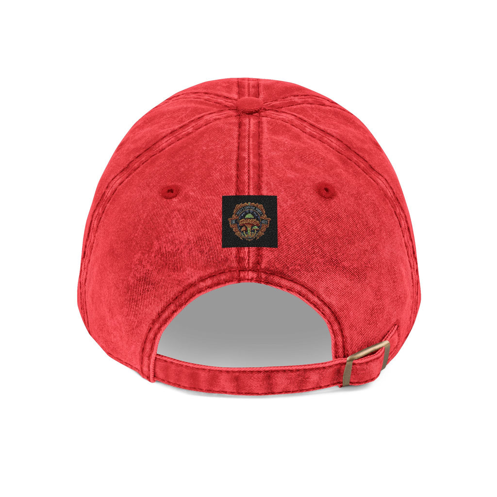 Gorra Floral Bordada Vintage — Gorra Retro Roja de Papá