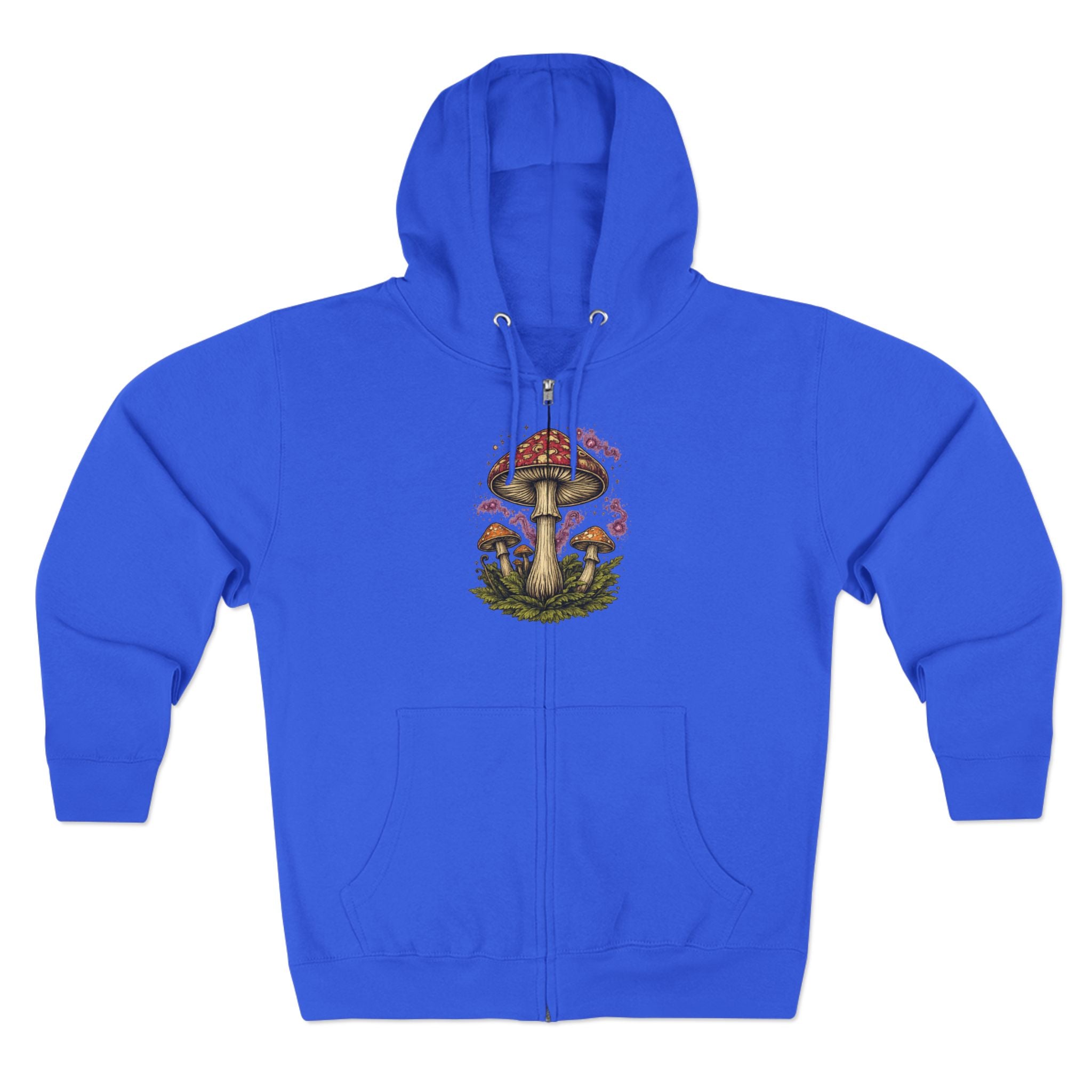 City: Portland Mushroom Zip Hoodie — Vintage Psychedelic Fungi Forest Jacket