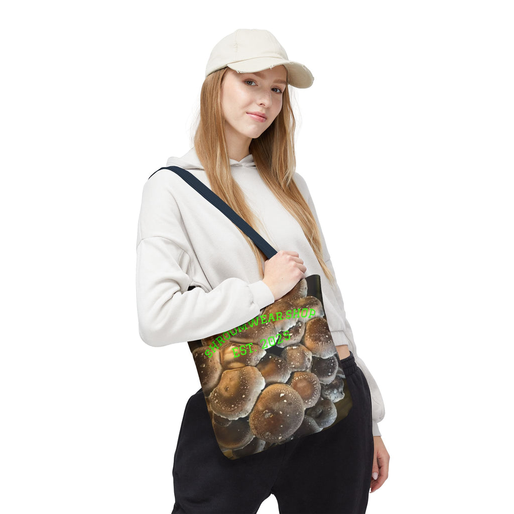 Bag: Mushroom Print Tote Bag-Over-Print Canvas Tote
