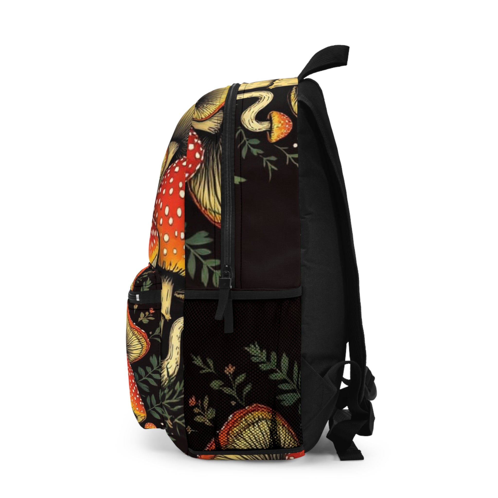 Mushroom Forest Backpack — Red Fly Agaric Nature Print Bag