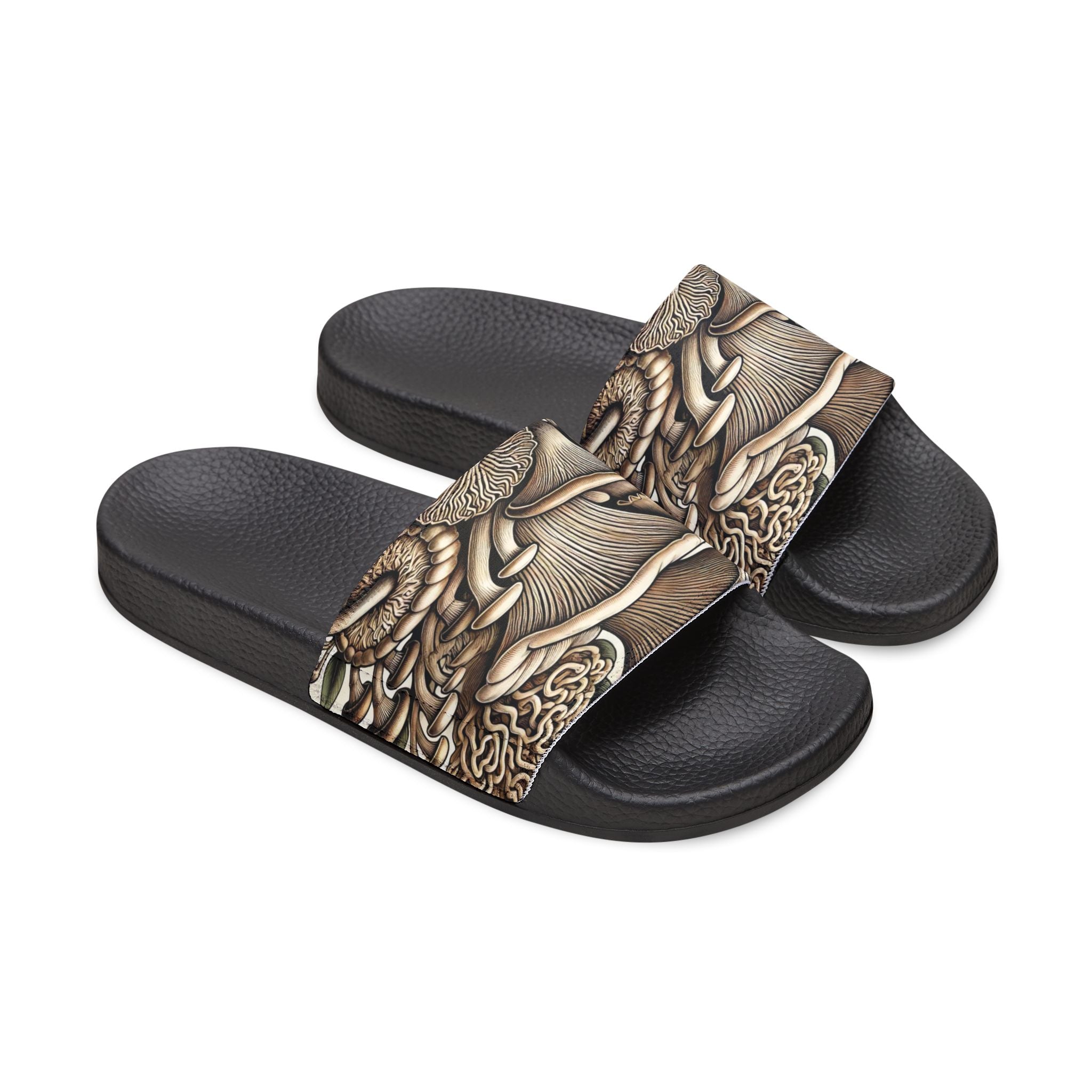 Mushroom Art Slide Sandals — Removable Strap Men's Slides