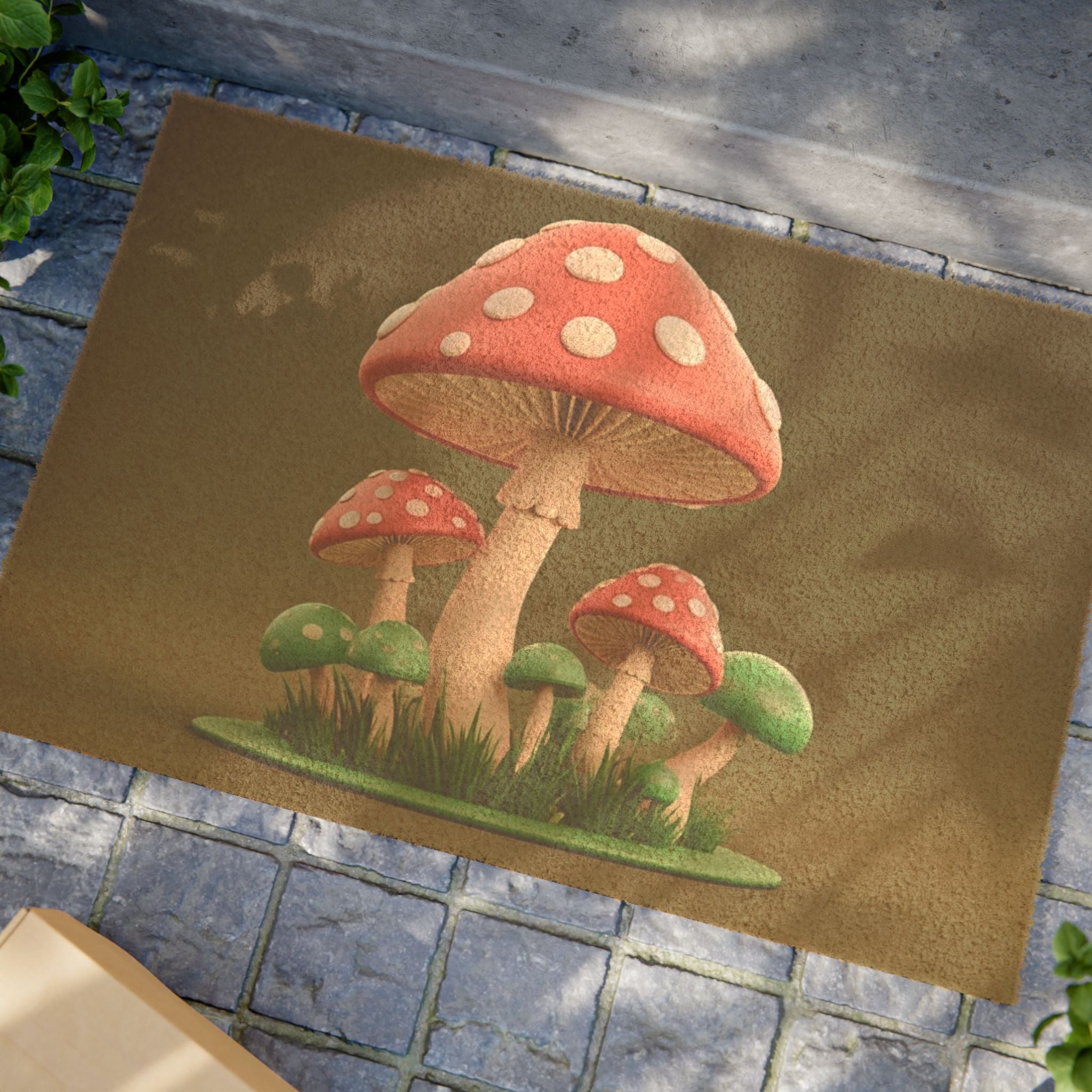 Doormat — Vintage Red Toadstool Mushroom Welcome Mat