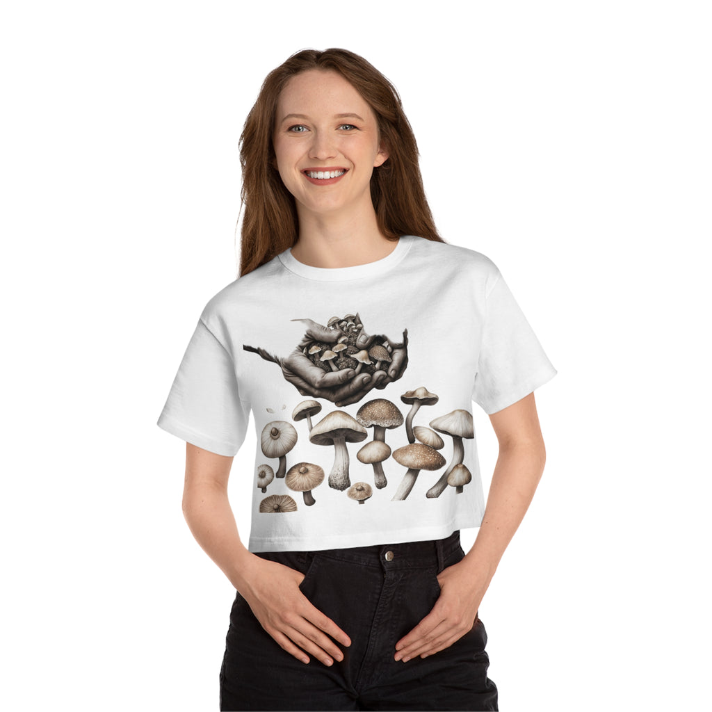 Mushroom Graphic Cropped Tee