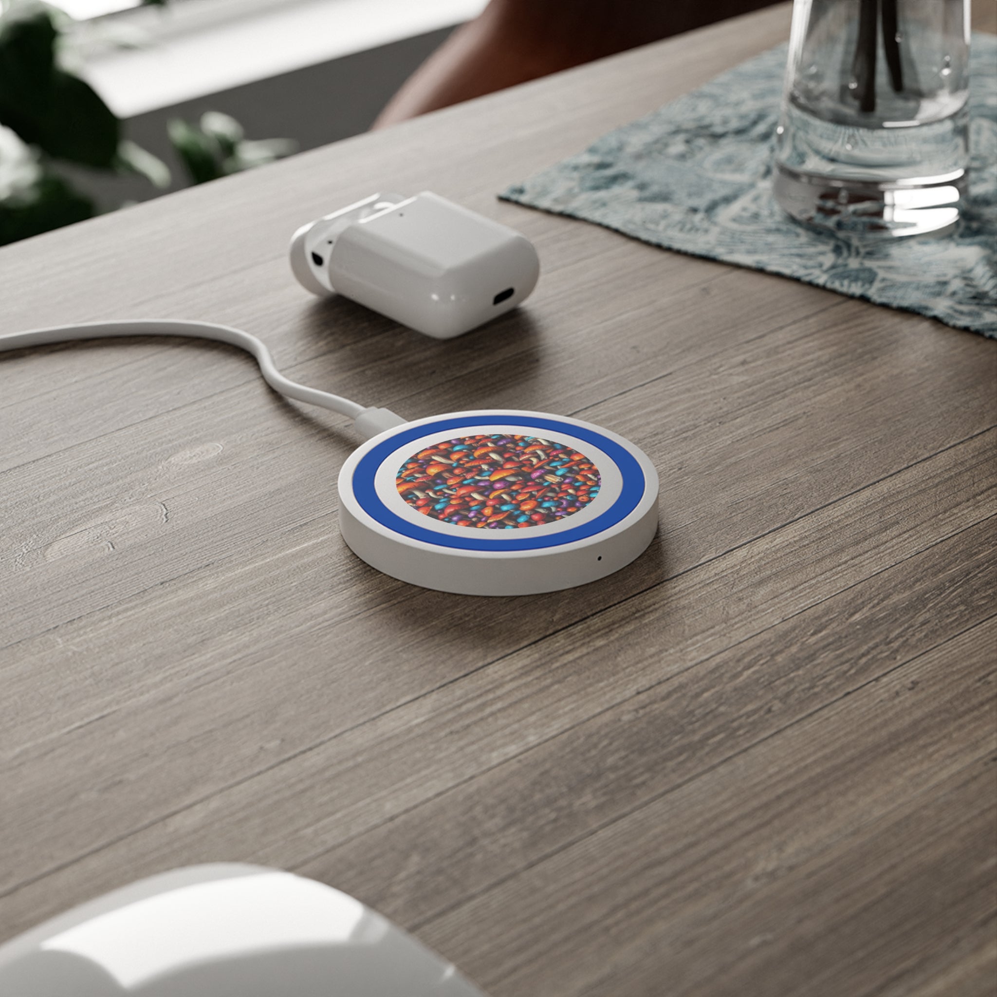 Mushroom Burst Wireless Charging Pad — Colorful Mushroom Pattern Qi Charger