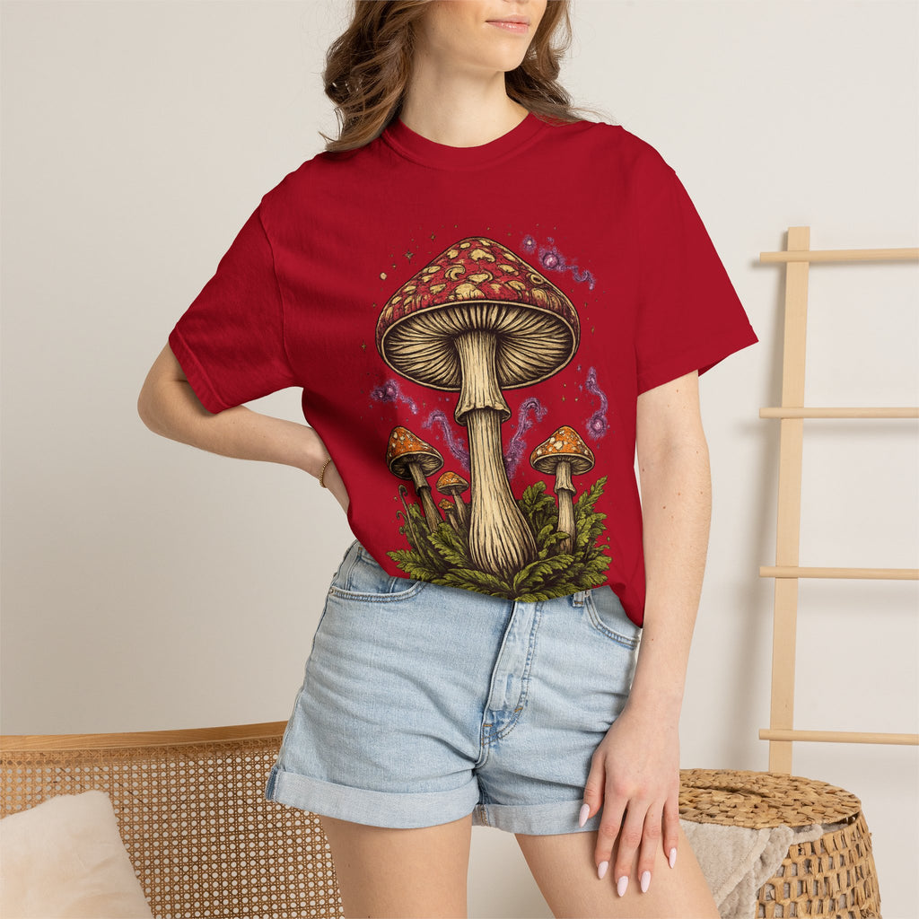 City: Portland Mushroom Graphic T-Shirt — Vintage Forest Amanita Design