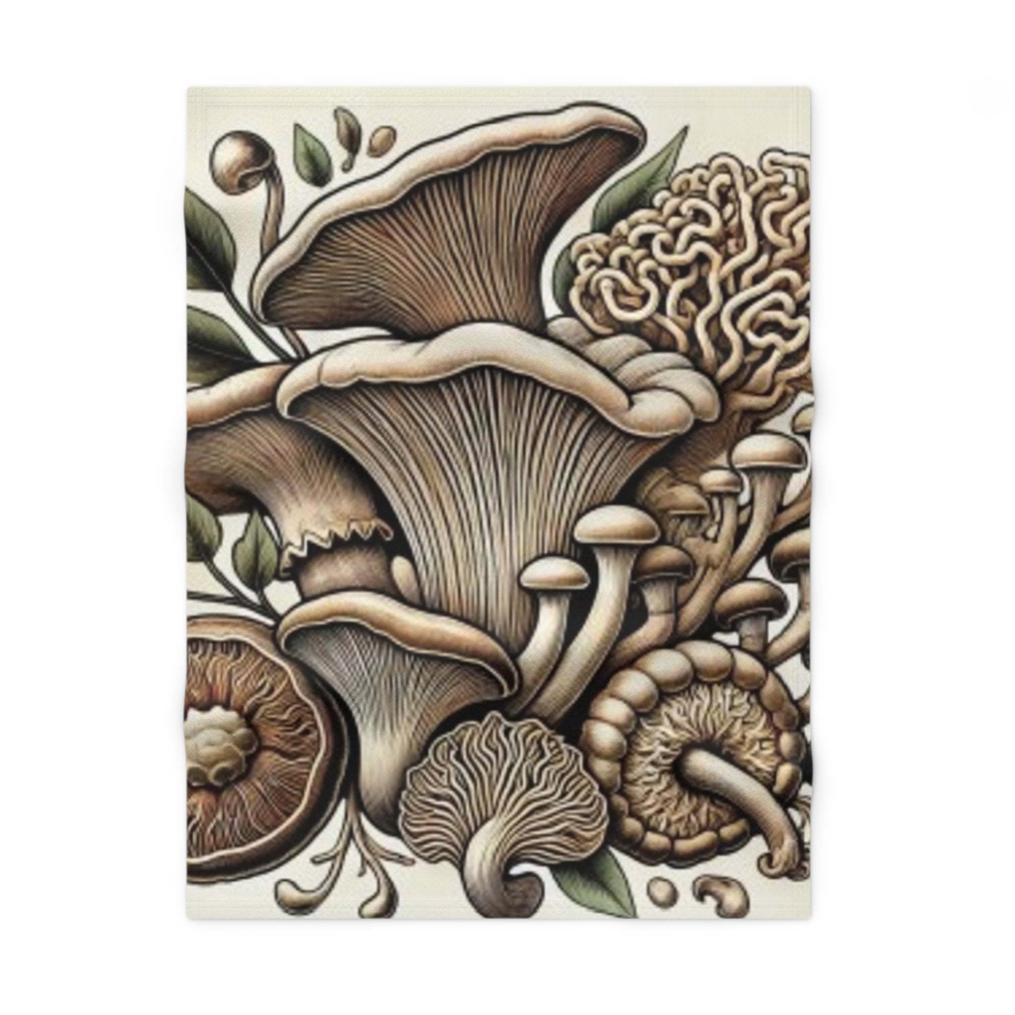 Mushroom Garden Baby Blanket — Soft Fleece Woodland Nursery Throw