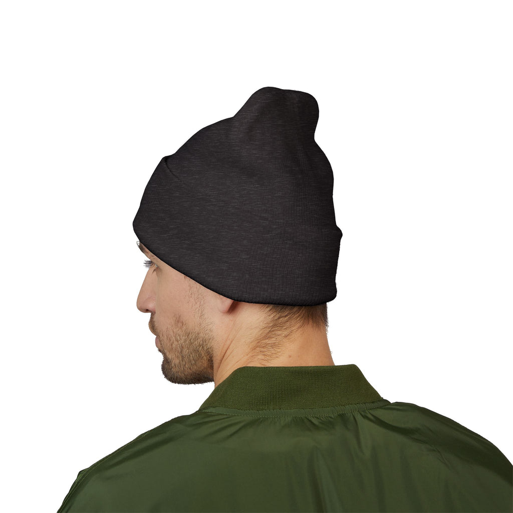 Beanie: Embroidered Colorful Mushroom Beanie — Cute Cuffed Knit Hat