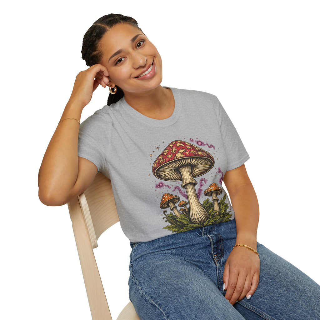 City: Portland Mushroom Magic T-Shirt — Vintage Red Toadstool Illustration