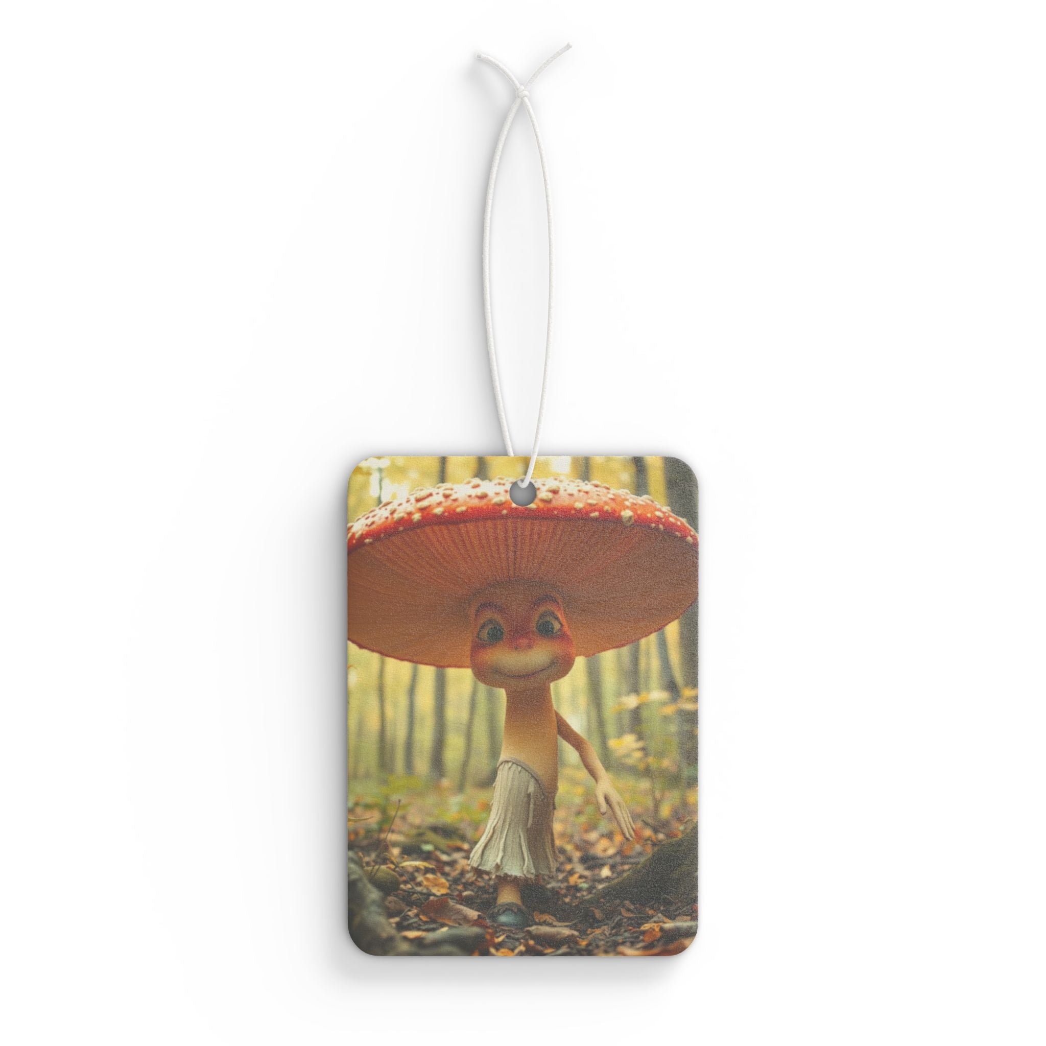 Mushroom Character Car Air Freshener — Cute Forest Cartoon Scent