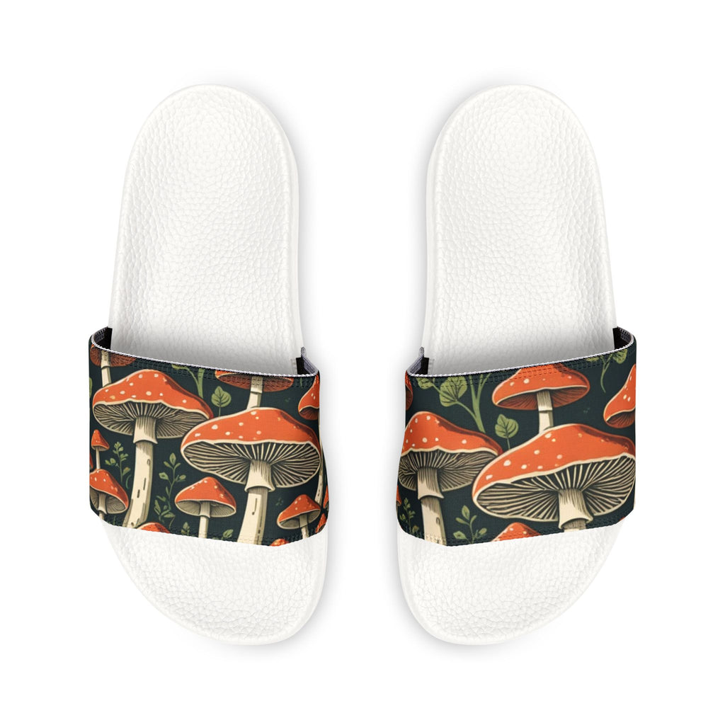 Mushroom Print Slide Sandals — Men's Removable-Strap Casual Slides