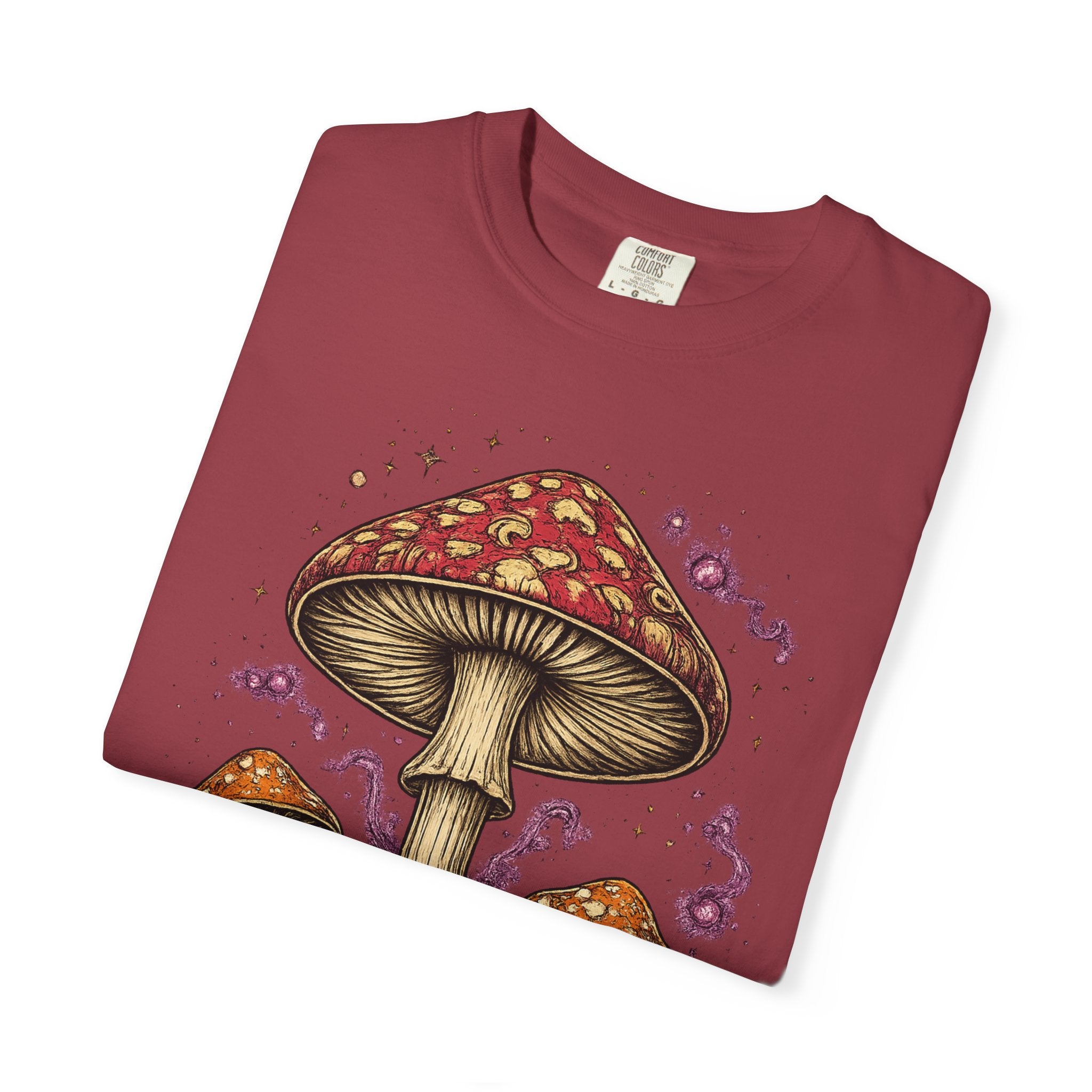 City: Portland Mushroom Graphic T-Shirt — Vintage Forest Amanita Design