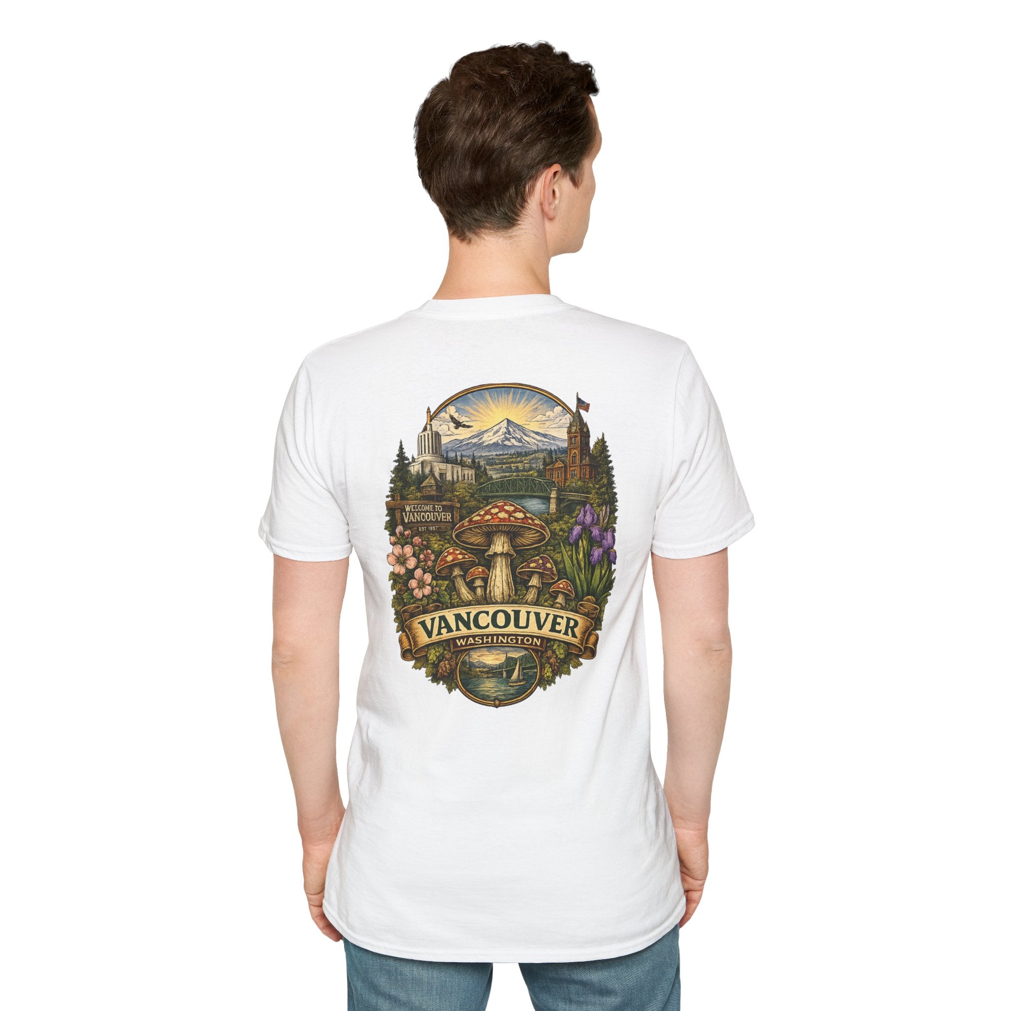 Mushroom Illustration T-Shirt – Vintage Red Toadstool Graphic
