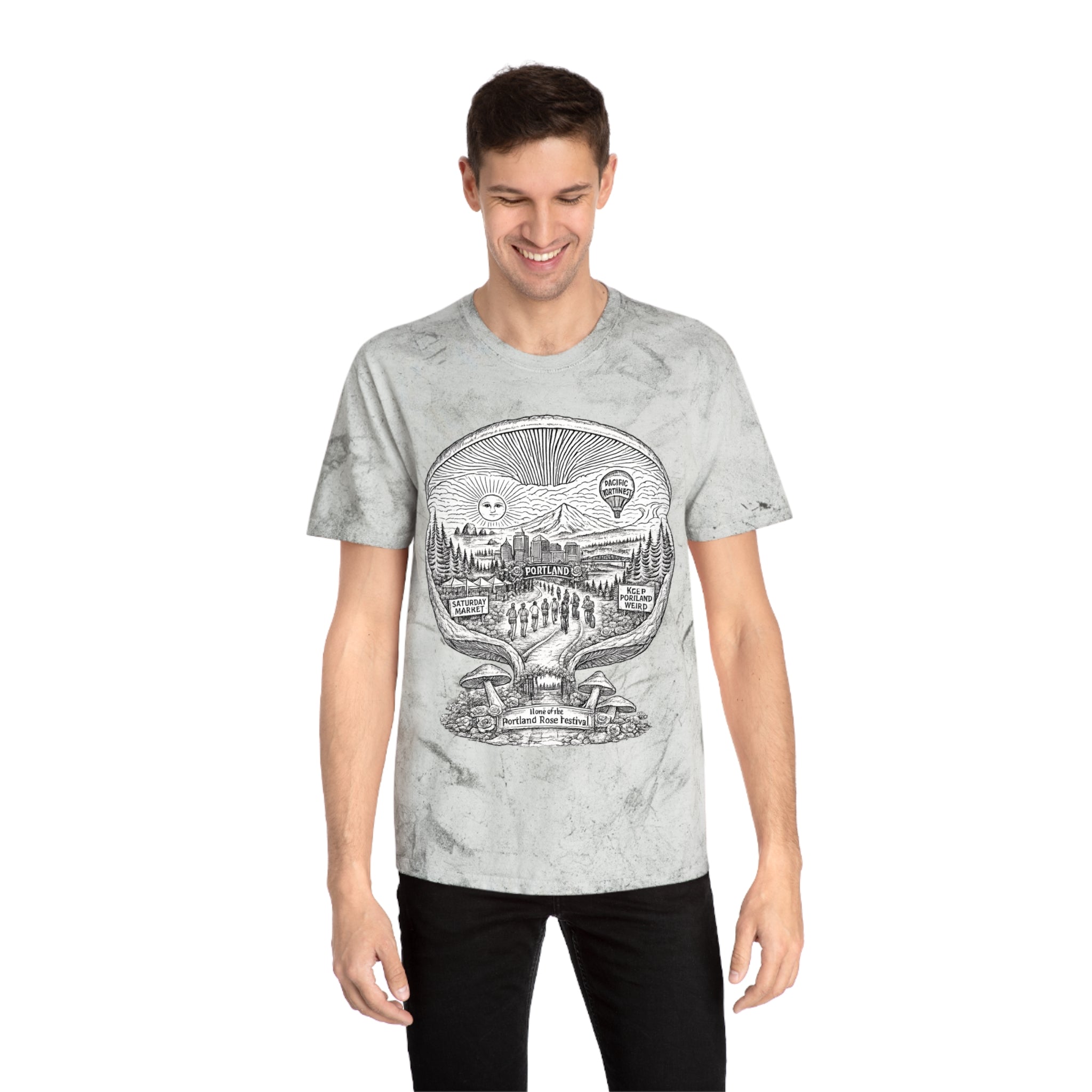 City: Portland Mushroom Vintage T-Shirt