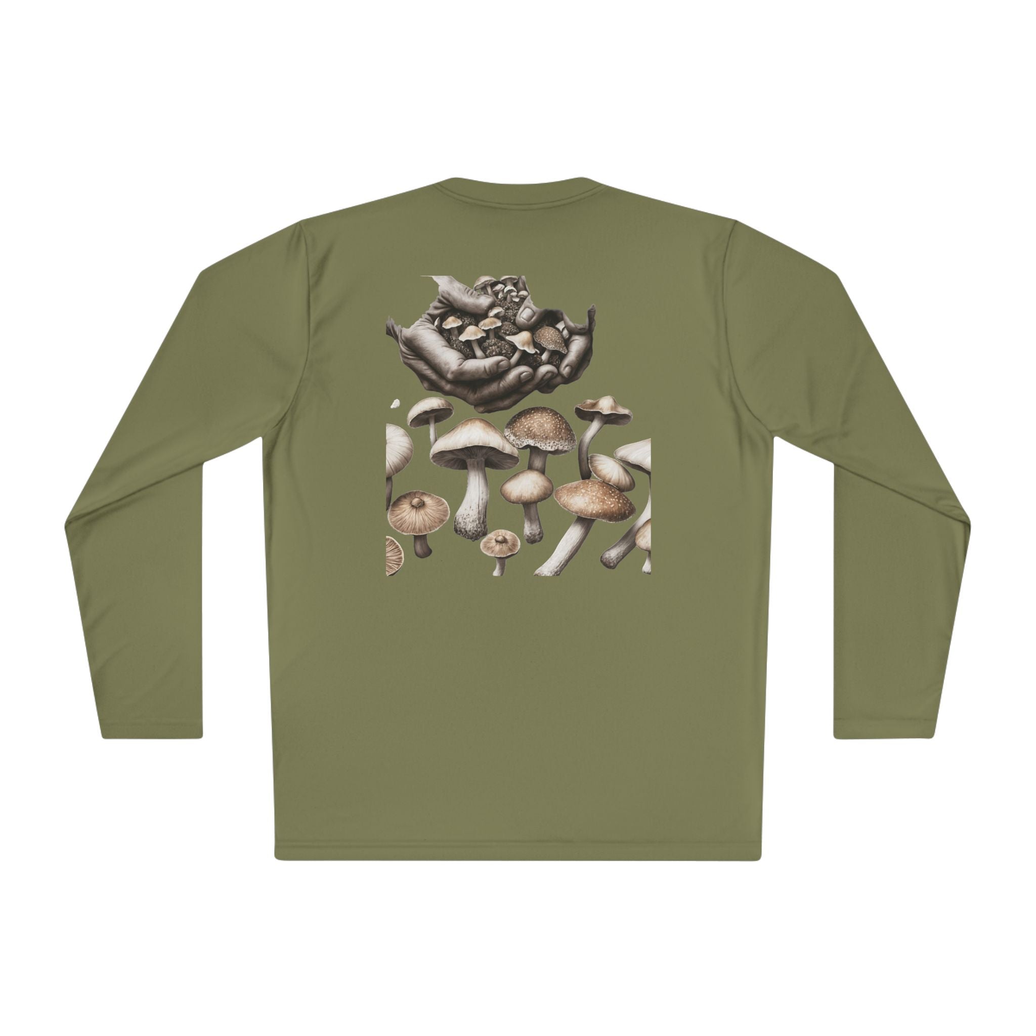 Vancouver Nature Long Sleeve Tee — Scenic Mountains & Mushroom Art