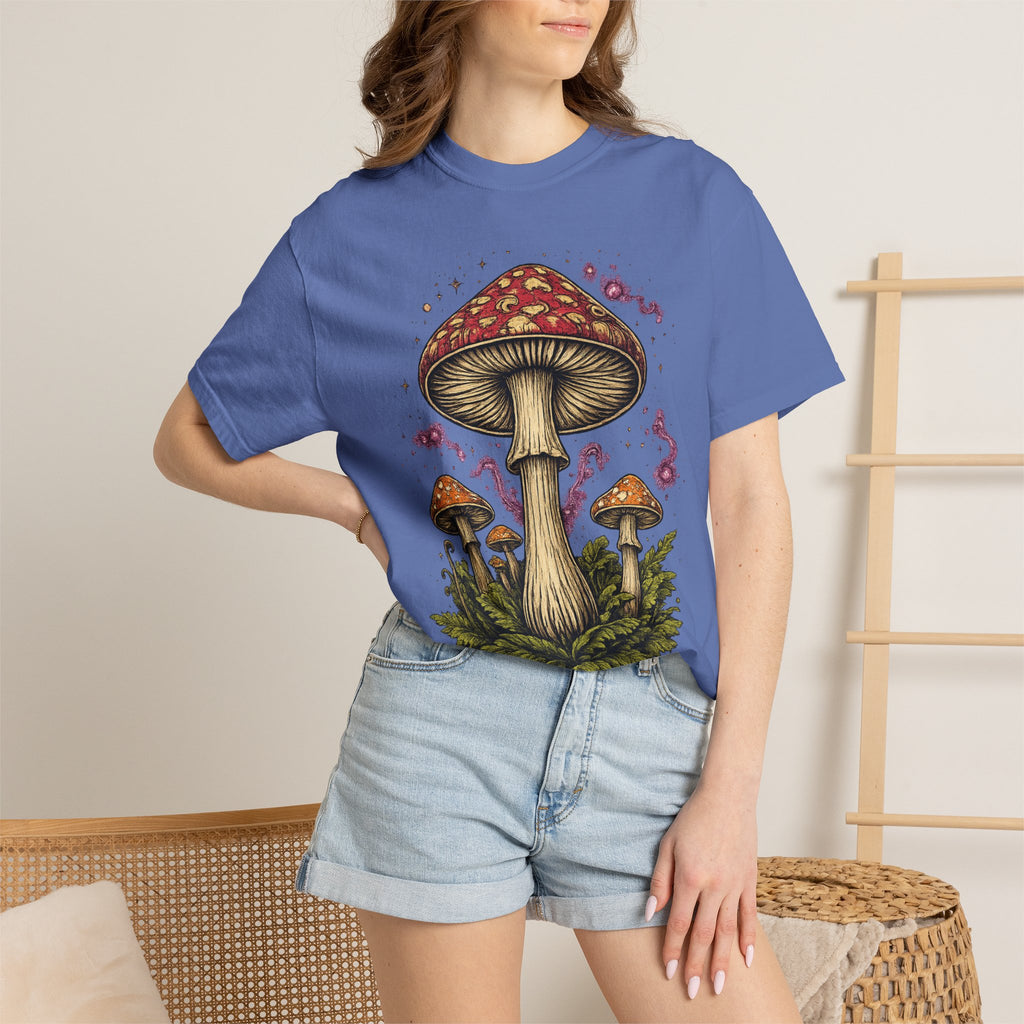 City: Portland Mushroom Graphic T-Shirt — Vintage Forest Amanita Design