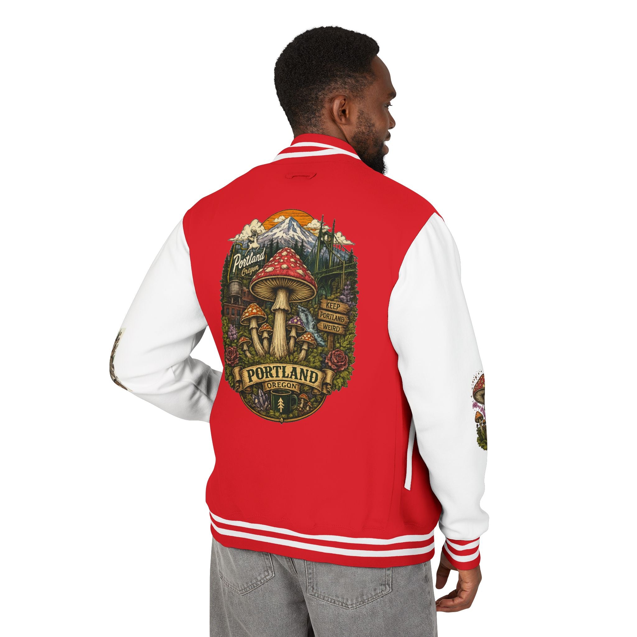 Portland Mushroom Patch Letterman Jacket