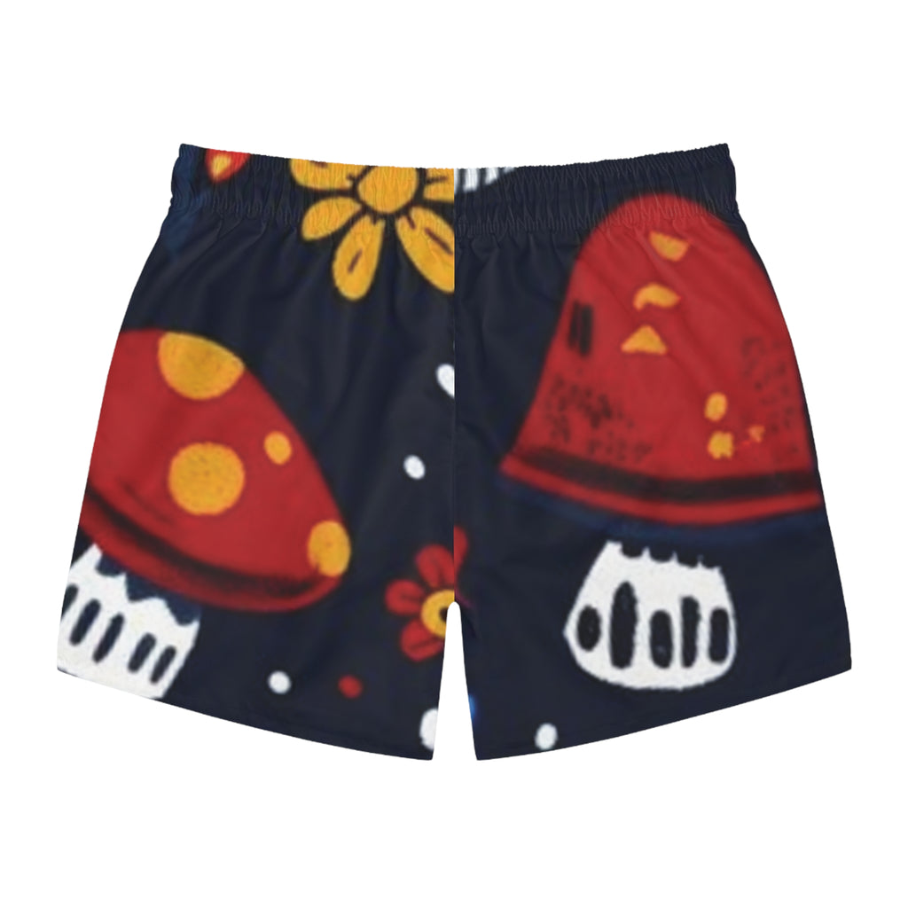 Bañador floral de setas - Pantalones cortos de playa con estampado de amanita roja