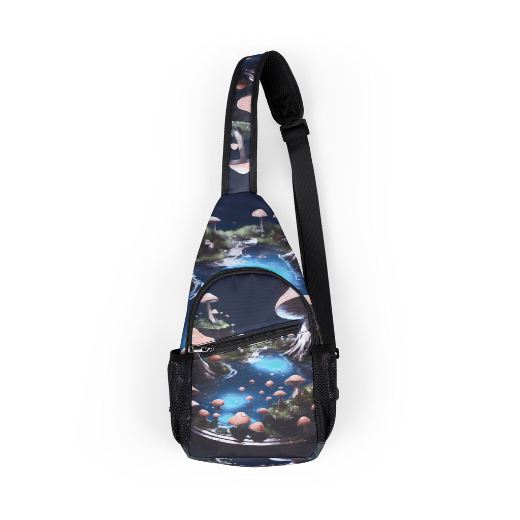 Mushroom Night Chest Sling Bag Your Adventure Awaits