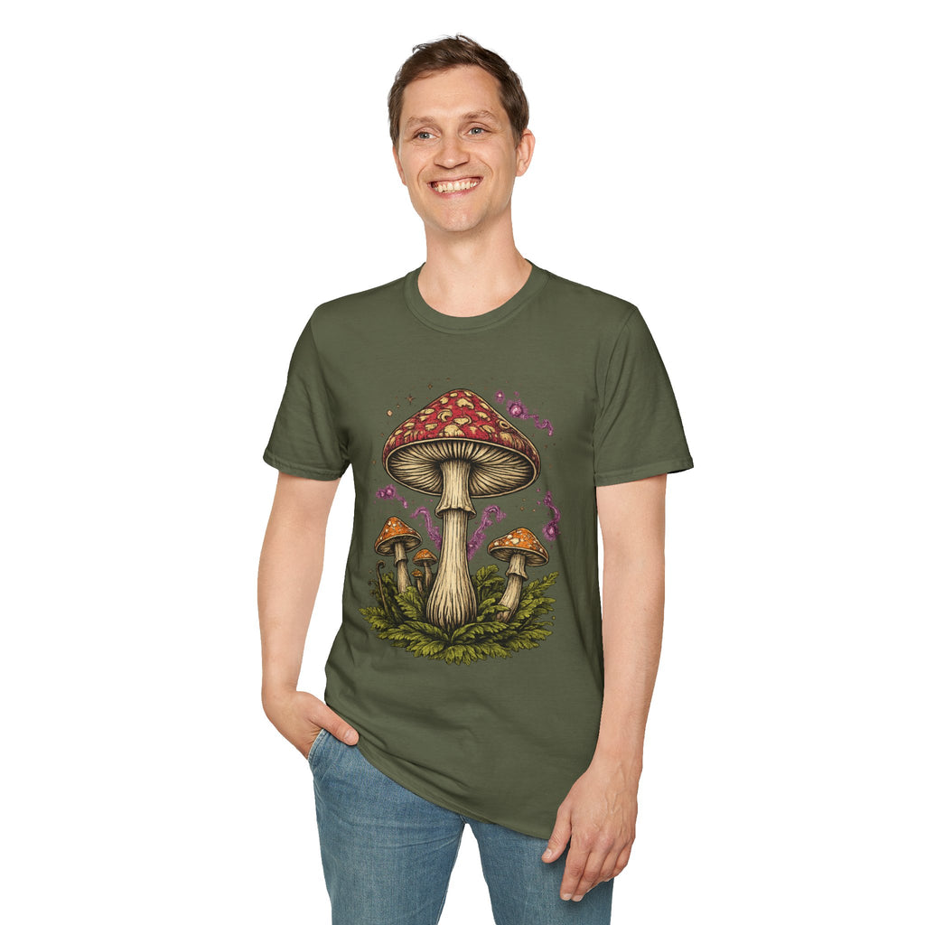 City: Gresham Psychedelic Mushroom Graphic T-Shirt — Red Amanita Illustration