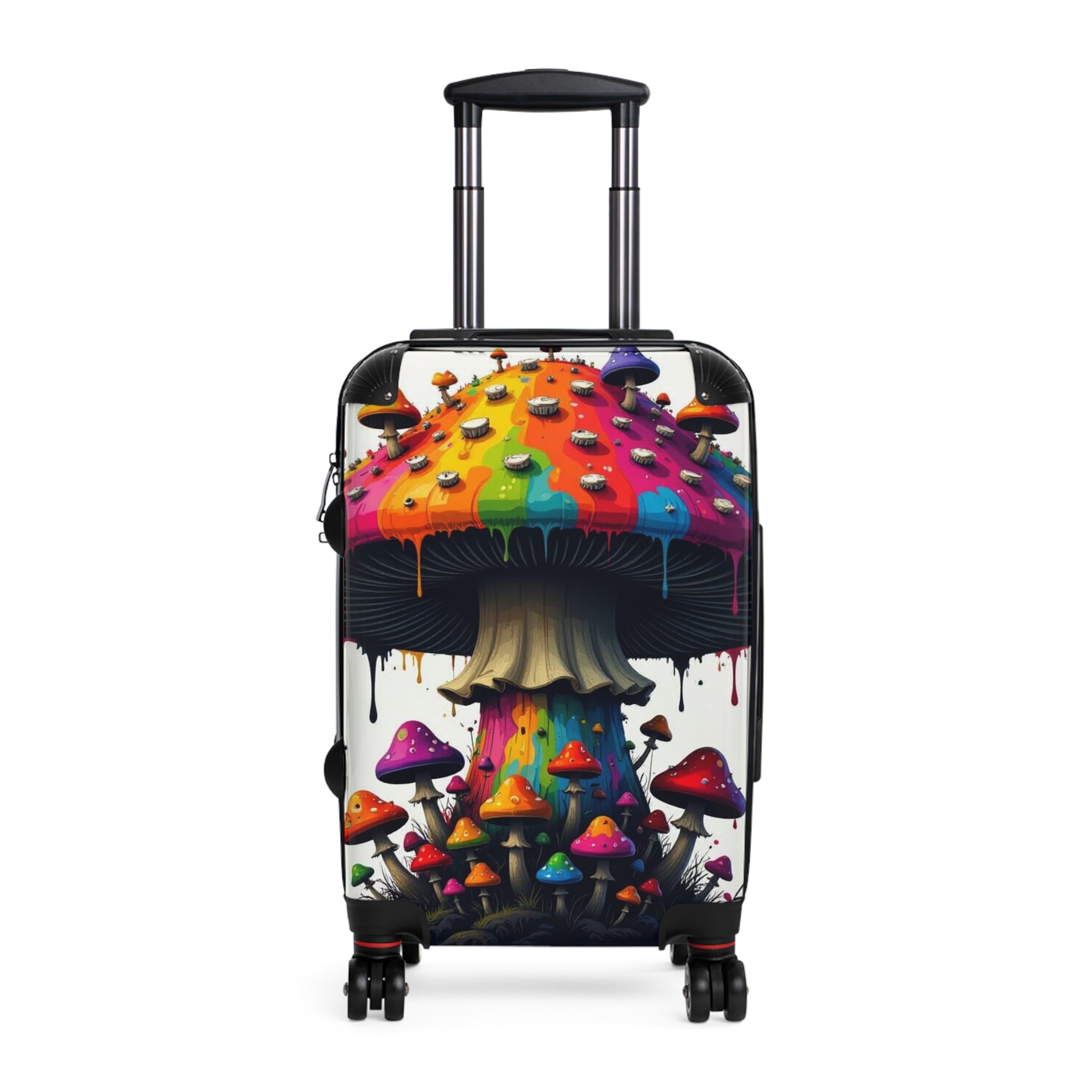 Psychedelic Rainbow Mushroom Suitcase – Colorful Travel Carry-On