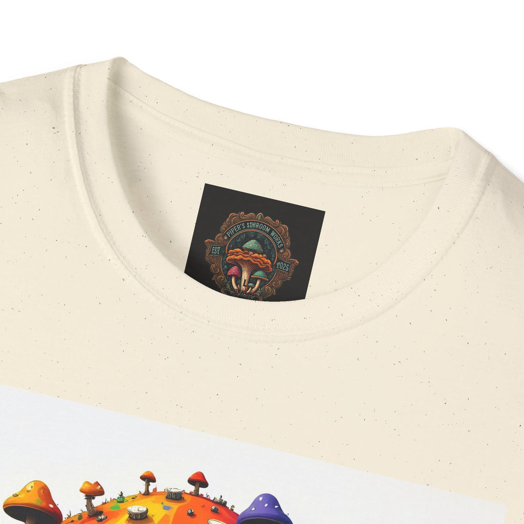 Piper's Shroom Works T-Shirt — Rainbow Drip Mushroom Graphic Tee