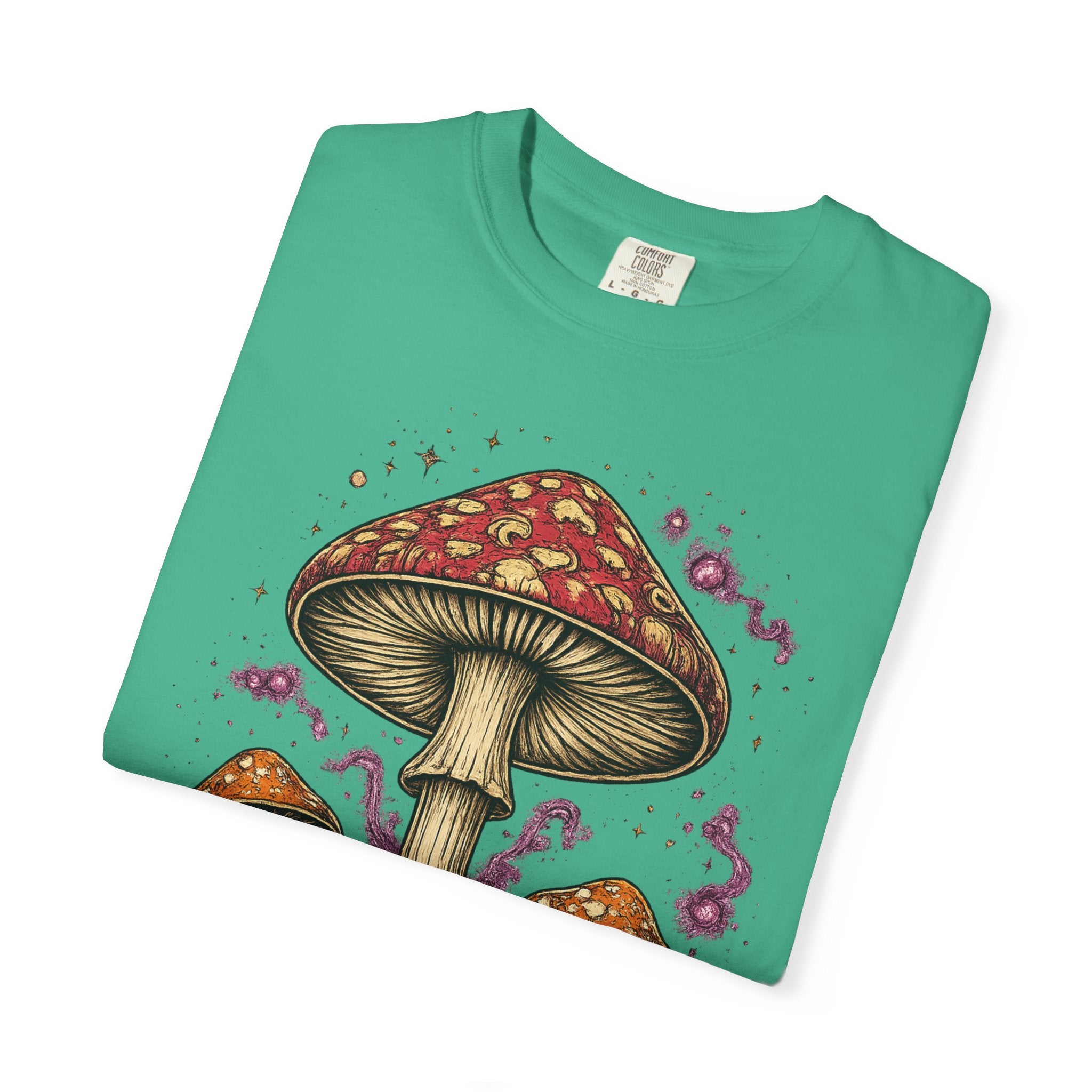 City: Portland Mushroom Graphic T-Shirt — Vintage Forest Amanita Design