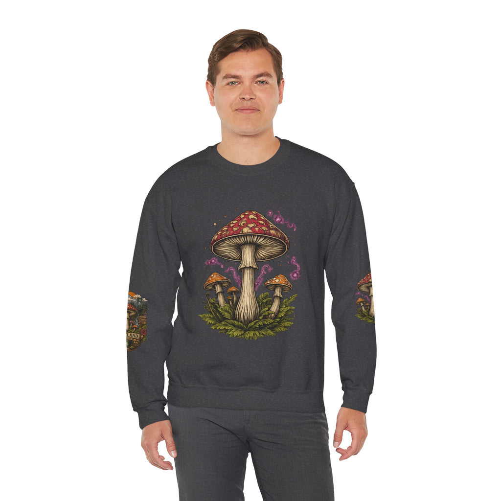City: Portland Mushroom Crewneck Sweatshirt Vintage Psychedelic Fungi Graphic