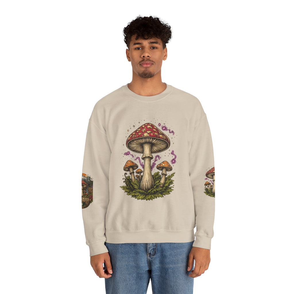 City: Portland Mushroom Crewneck Sweatshirt Vintage Psychedelic Fungi Graphic