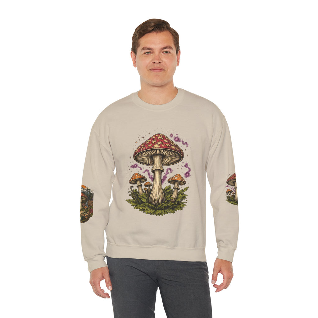 City: Portland Mushroom Crewneck Sweatshirt Vintage Psychedelic Fungi Graphic