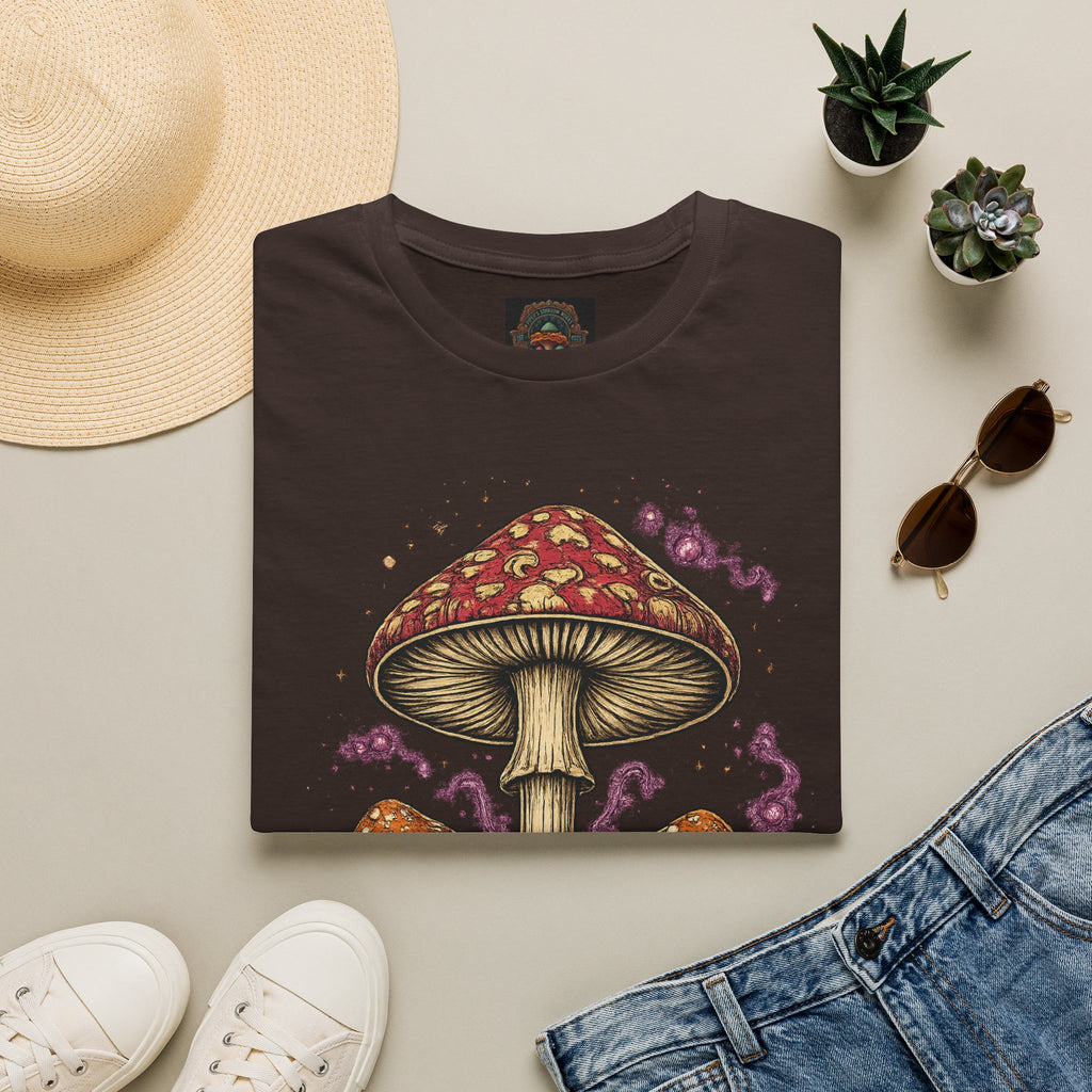 City: Vancouver Mushroom Illustration T-Shirt – Vintage Red Toadstool Graphic