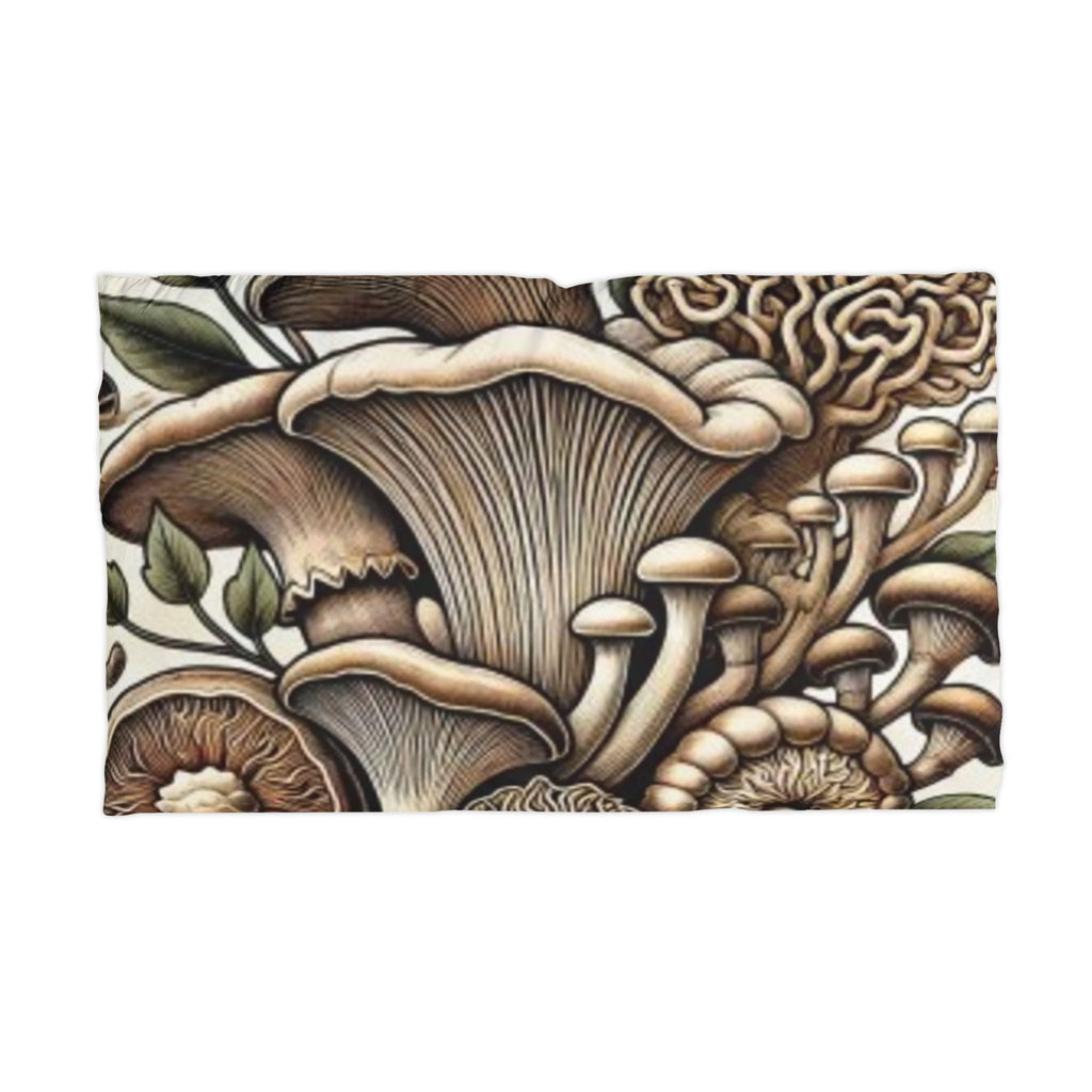 Funda de almohada de microfibra Mushroom Garden — Funda de almohada decorativa de hongos botánicos
